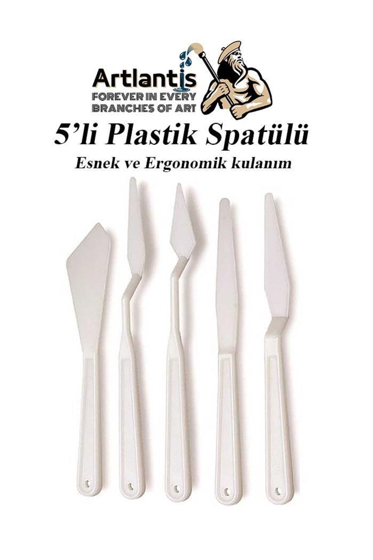 Artlantis Plastik Spatül 5 Li Set Resim Ve Heykel Plastik Spatula Esnek Plastik Palet Bıçağı 1 Paket