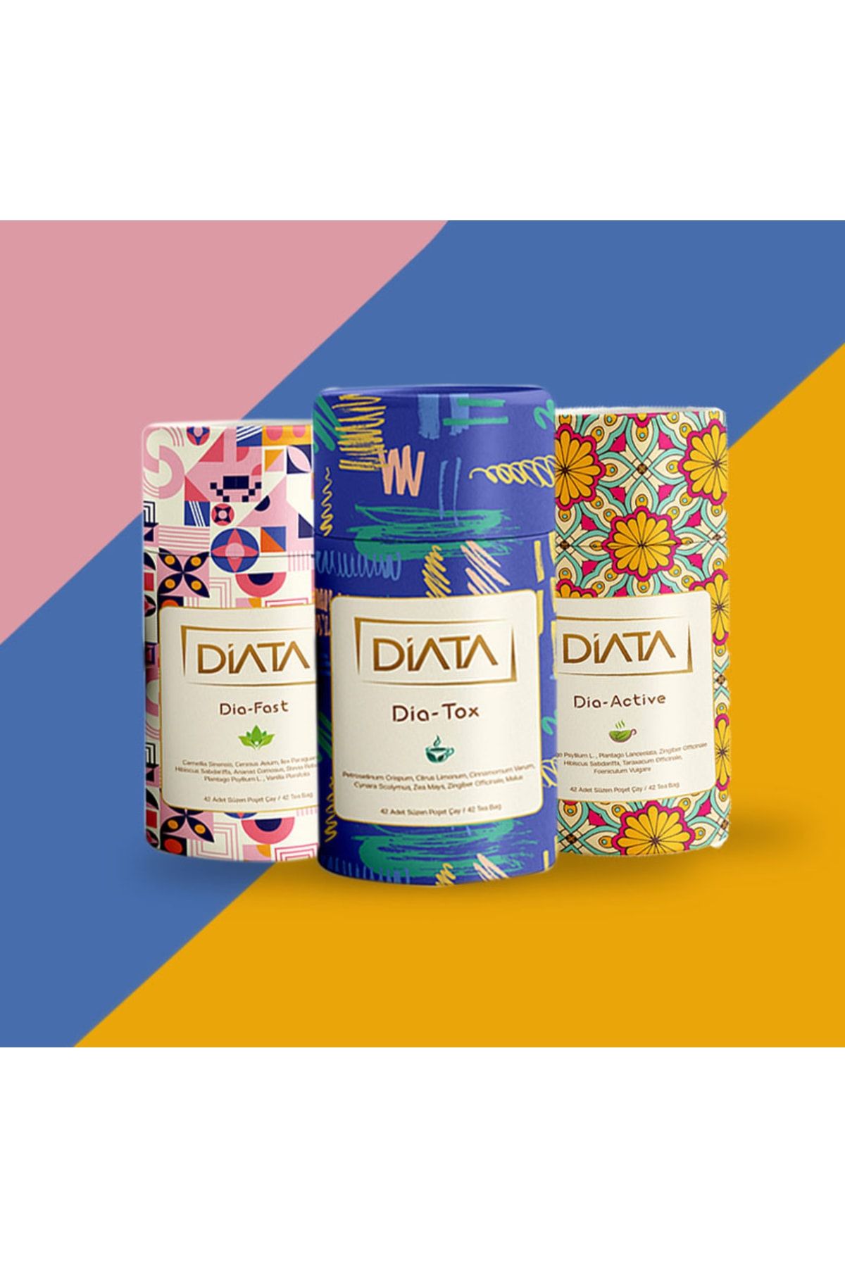 DİATA Dia-tox + Dia-fast + Dia Actıon Yağ Yakıcı Ödem Atıcı Ve Sindirim Çayı Paketi