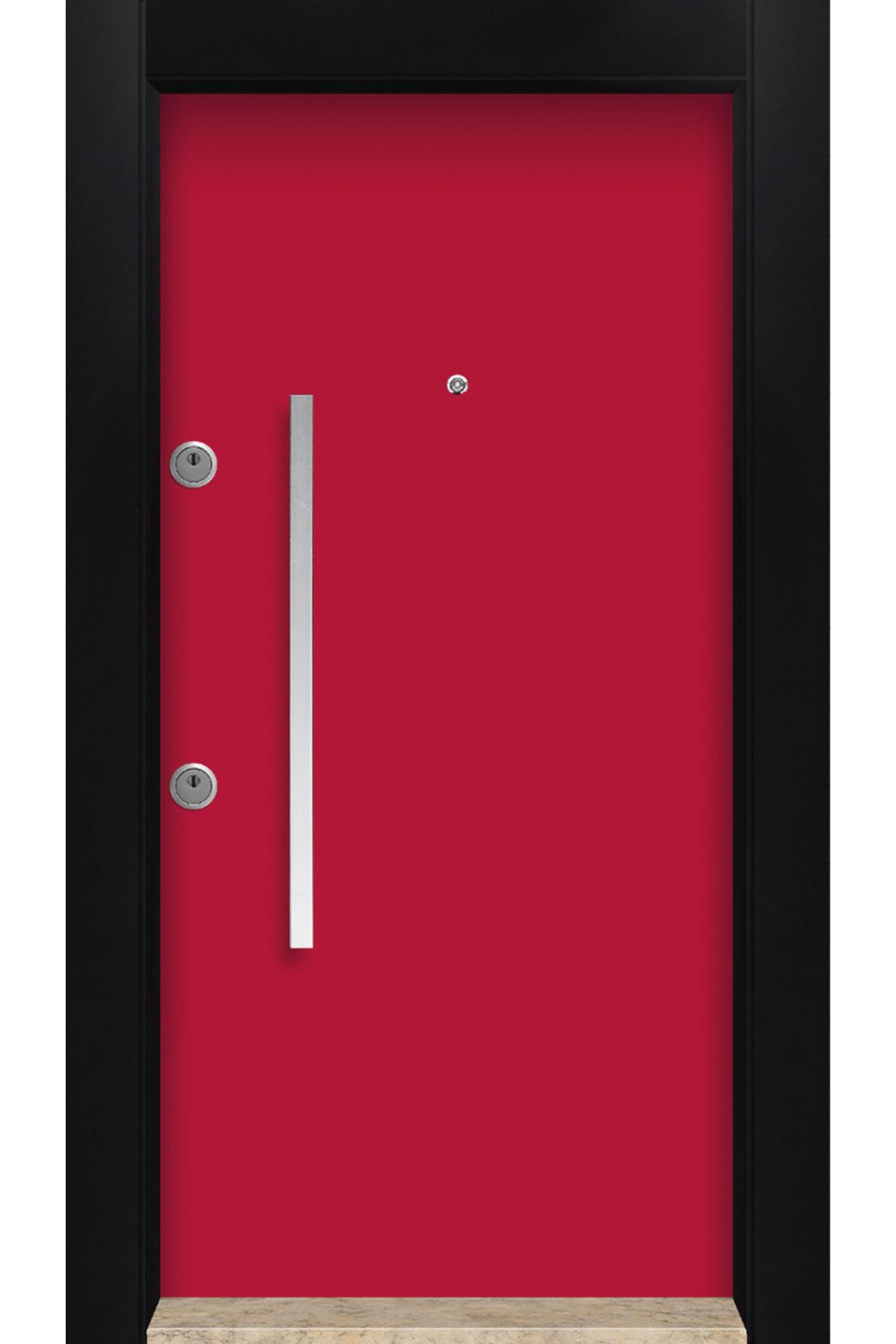MONO ÇELİK KAPI SİSTEMLERİ Mono Çelik Kapı Mn-6032 Sağ Kırmızı Dış Iklim Kapısı , Yağmur'a Ve Güneşe Dayanıklı Çelik Kapı