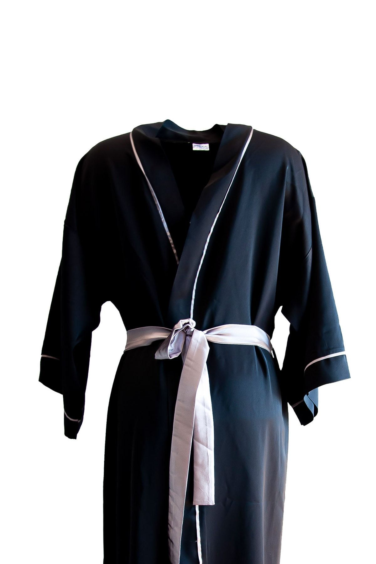 Mita Concept Saten Siyah Renk Erkek Kimono