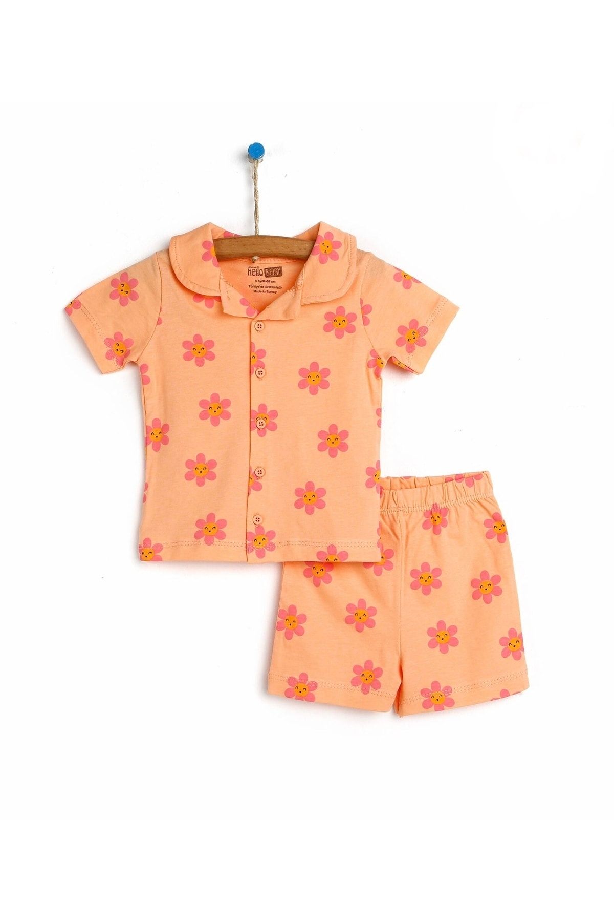 HelloBaby Basic Kız Bebek Baharlık Kısa Kol Pijama Takımı