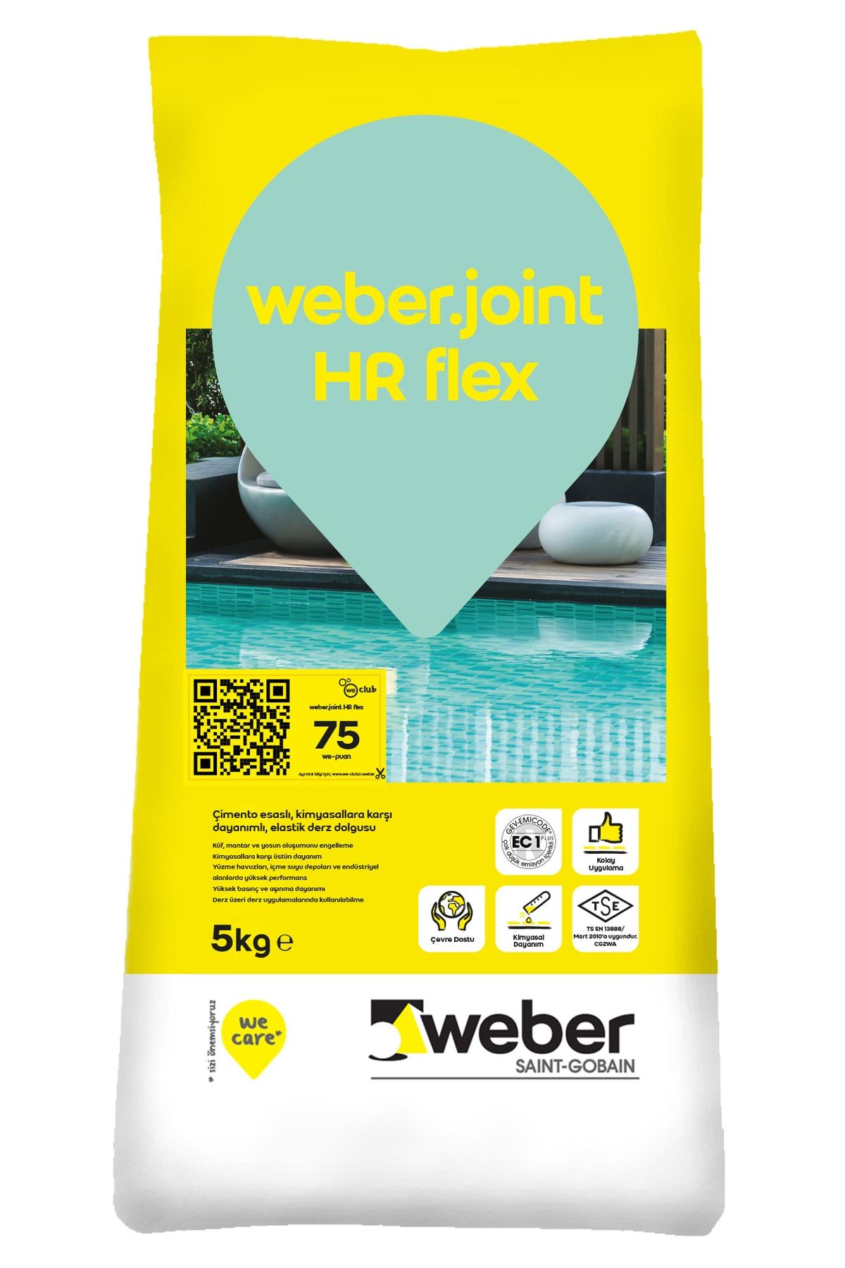 WEBER Joint Hr Flex Kimyasal Dayanımlı Derz Dolgu 5 Kg (beyaz)