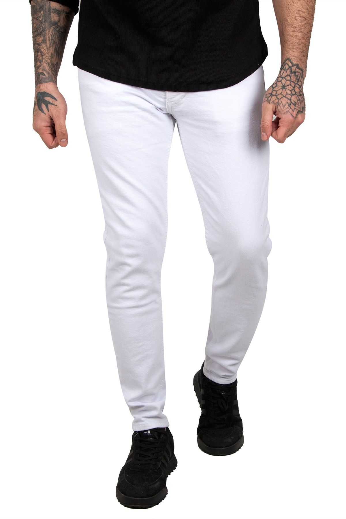 DeepSea Beyaz Skinny Fit-Ultra Dar Kesim Erkek Kot Pantolon 2004157