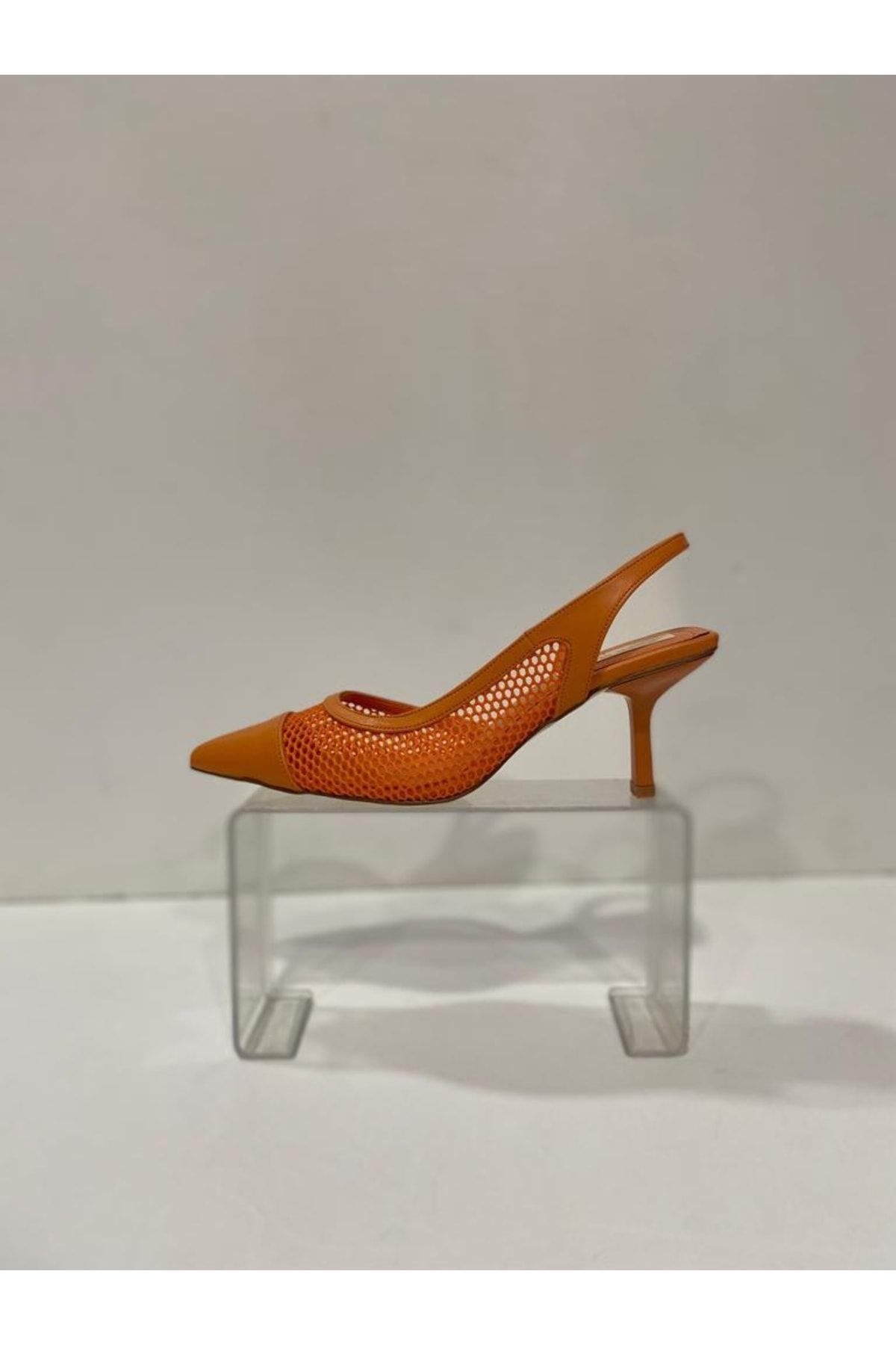 Park Moda Parkmoda Kadın File Detaylı Topuğu Açık Ince Topuk Ayakkabı