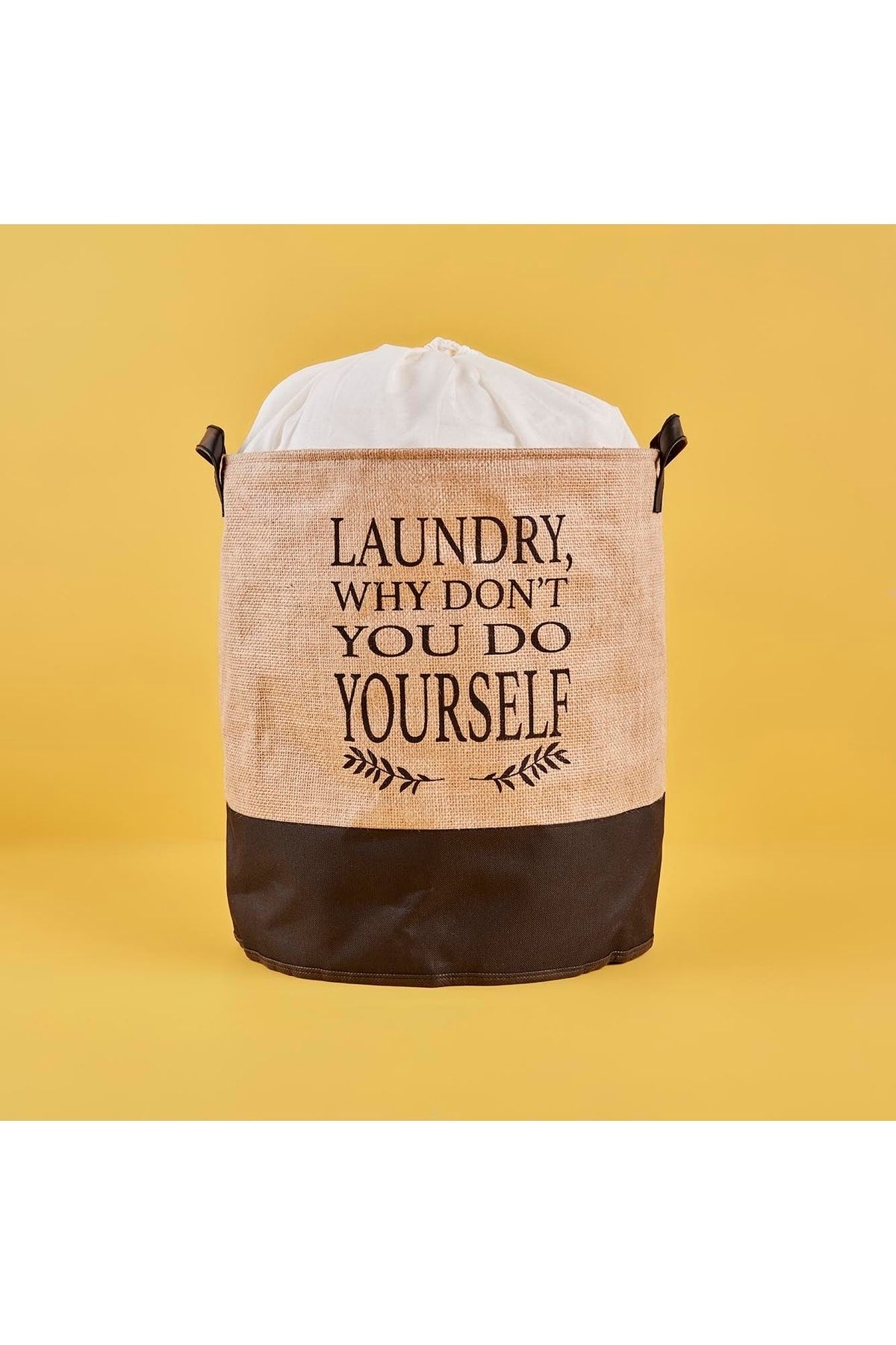 Bella Maison Laundry Su Geçirmez Tabanlı Çamaşır Sepeti Jüt (36X40 CM)