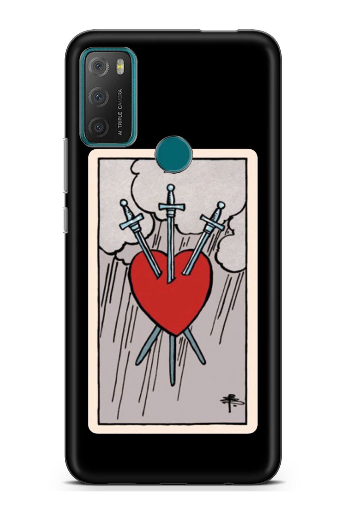TCL 20e Kılıf Baskılı Silikon Ekran Koruyucu - Heart