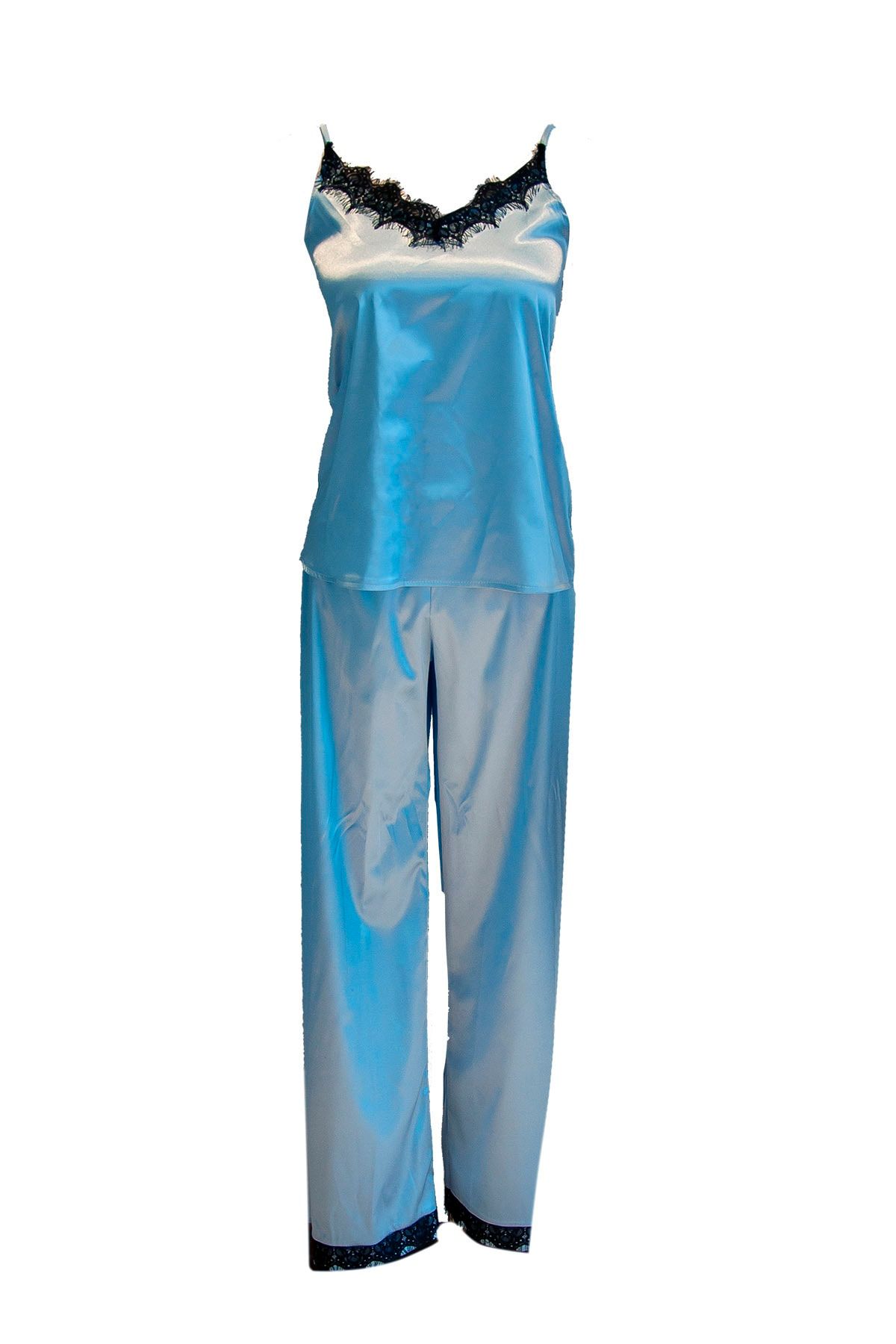 Mita Concept Bebek Mavisi Saten Askılı Pijama Takımı