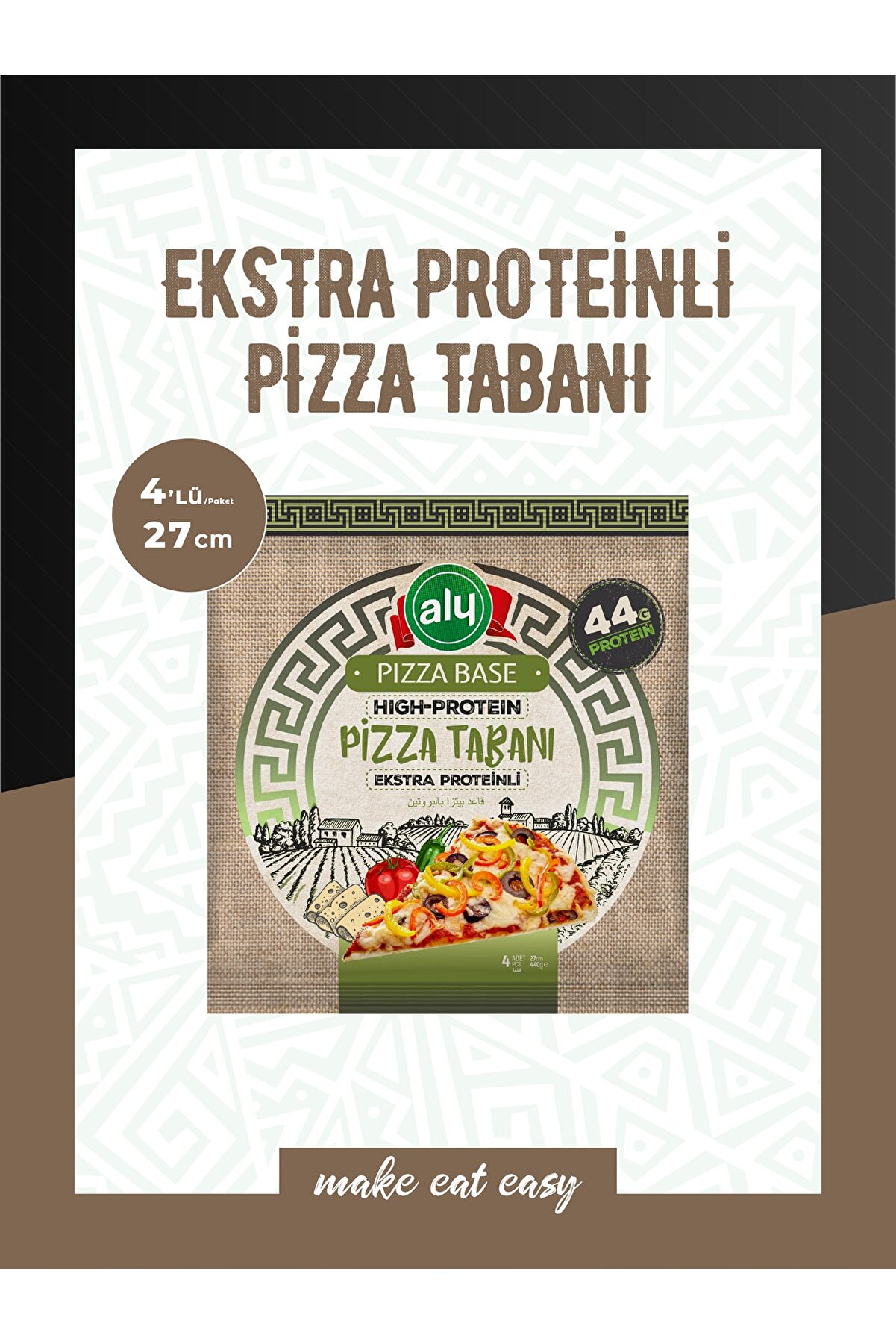 Aly Ekstra Proteinli Pizza Tabanı 27 cm 4'lü 440 gr