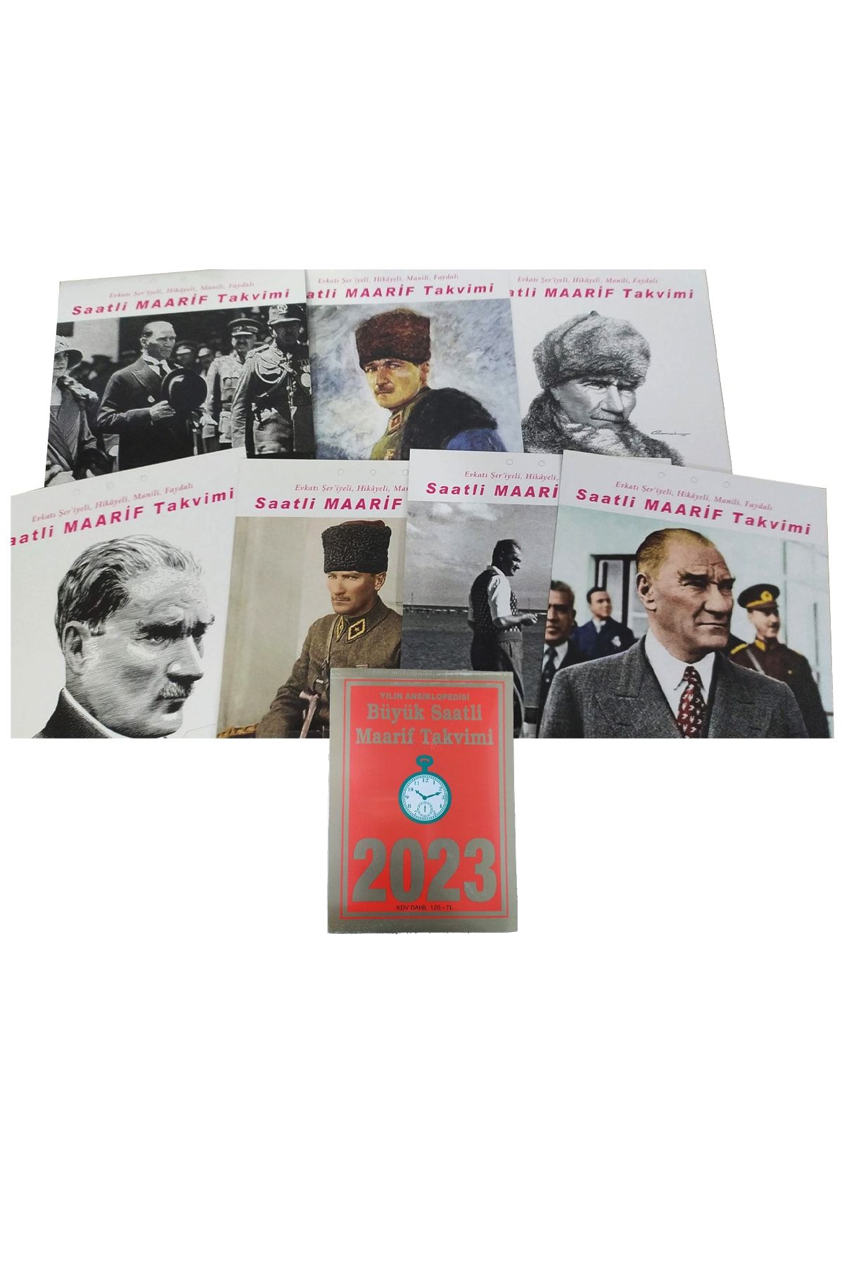 saatli maarif Takvimi 2023 Büyük Boy Atatürk Posteri Arka Kartonlu