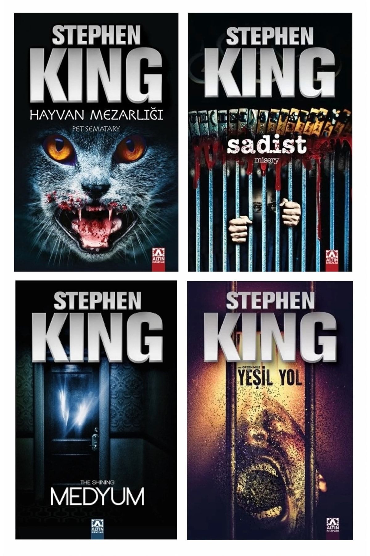Altın Kitaplar Stephen King 4 Kitaplık Set (hayvan Mezarlığı, Medyum, Sadist, Yeşil Yol)