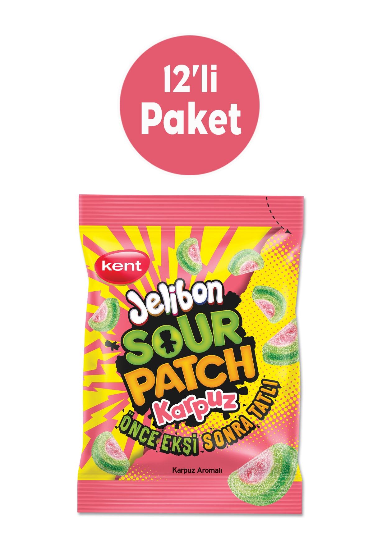 Jelibon Sour Patch Karpuz Aromalı Şekerleme 80 Gr - 12'li Paket
