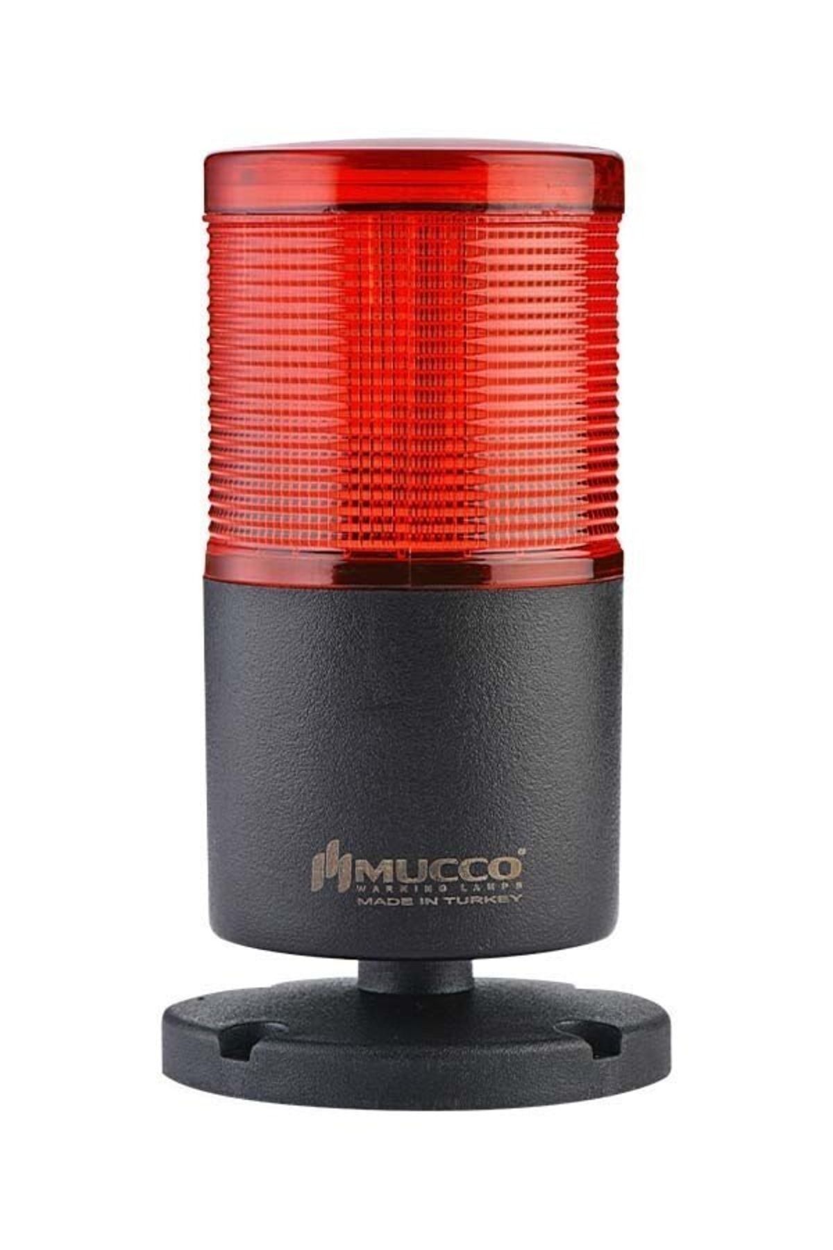 MUCCO 1 Katlı Flaşör - Buzzer Kolon Işık 24v Dc Snt-7024-fb1-kırmızı