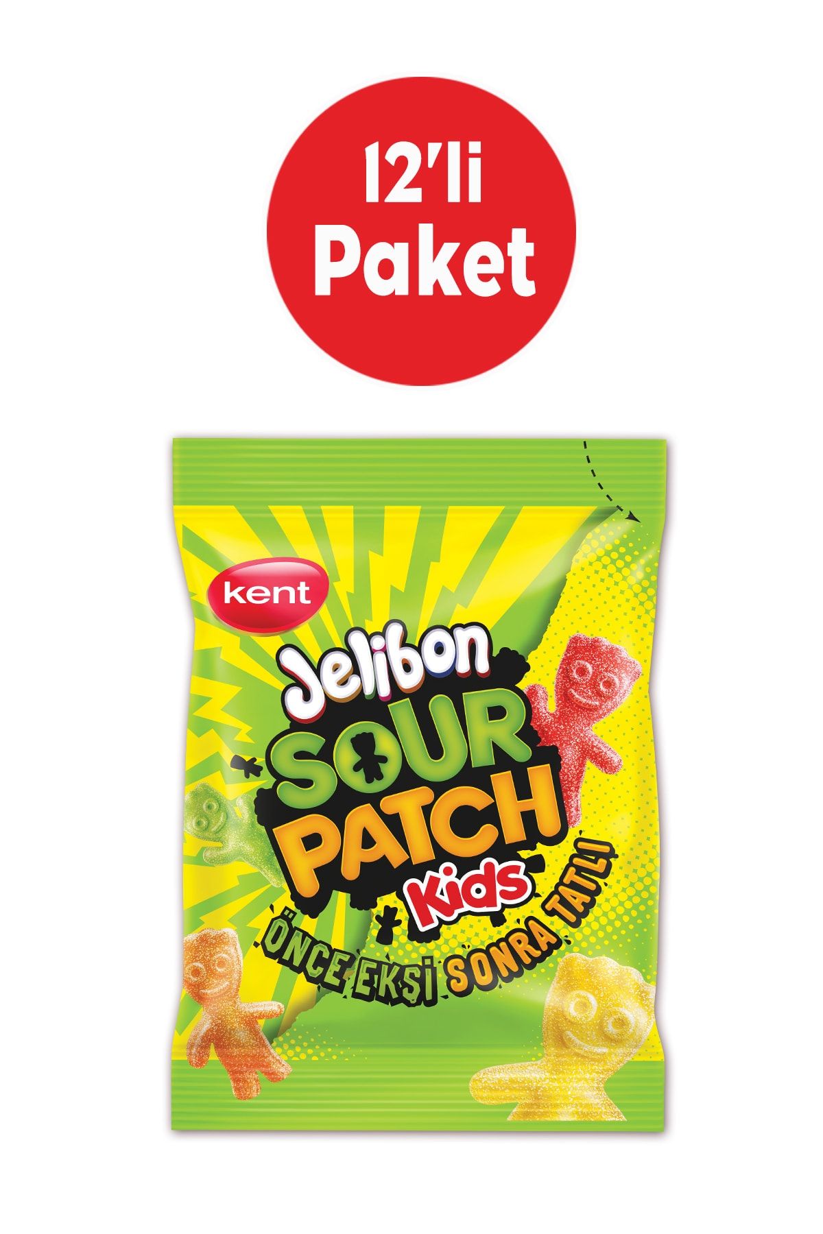 Jelibon Sour Patch Kids Karışık Meyve Aromalı Şekerleme 80 Gr - 12'li Paket