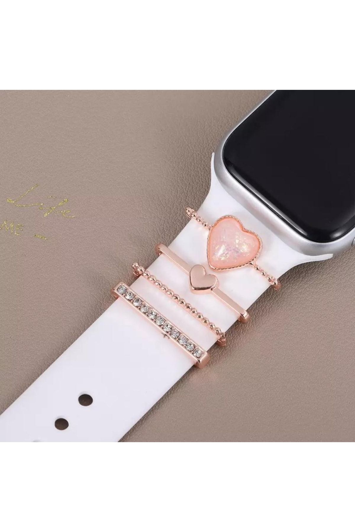 Mi7a Apple Watch Uyumlu Saat Kordon Aksesuarı Charm Set Tüm Seri Kordonlara Uyumlu Kordon Süsü