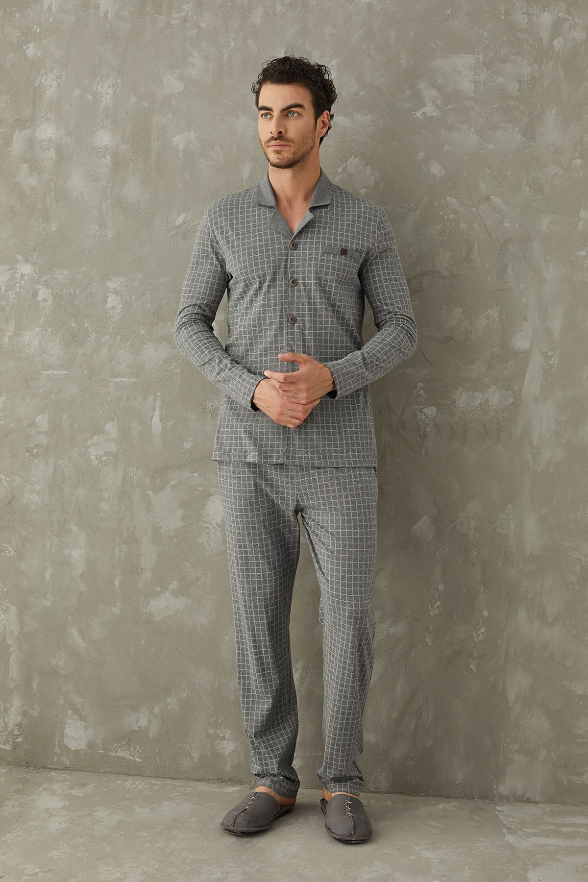Svm 9339 Erkek Düğmeli Pijama Takım