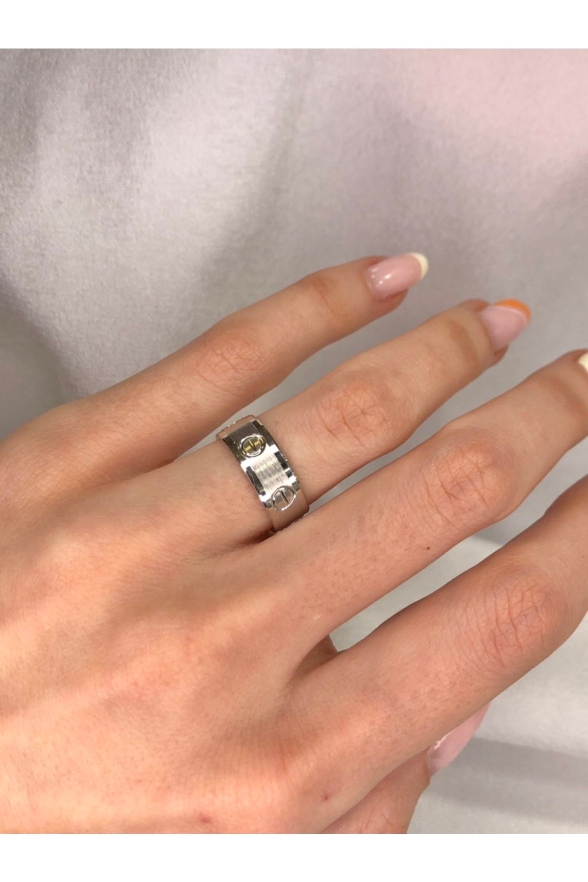 Selen’S Gümüş Cartier Model Gümüş Alyans Söz Nişan Evlilik Yüzüğü