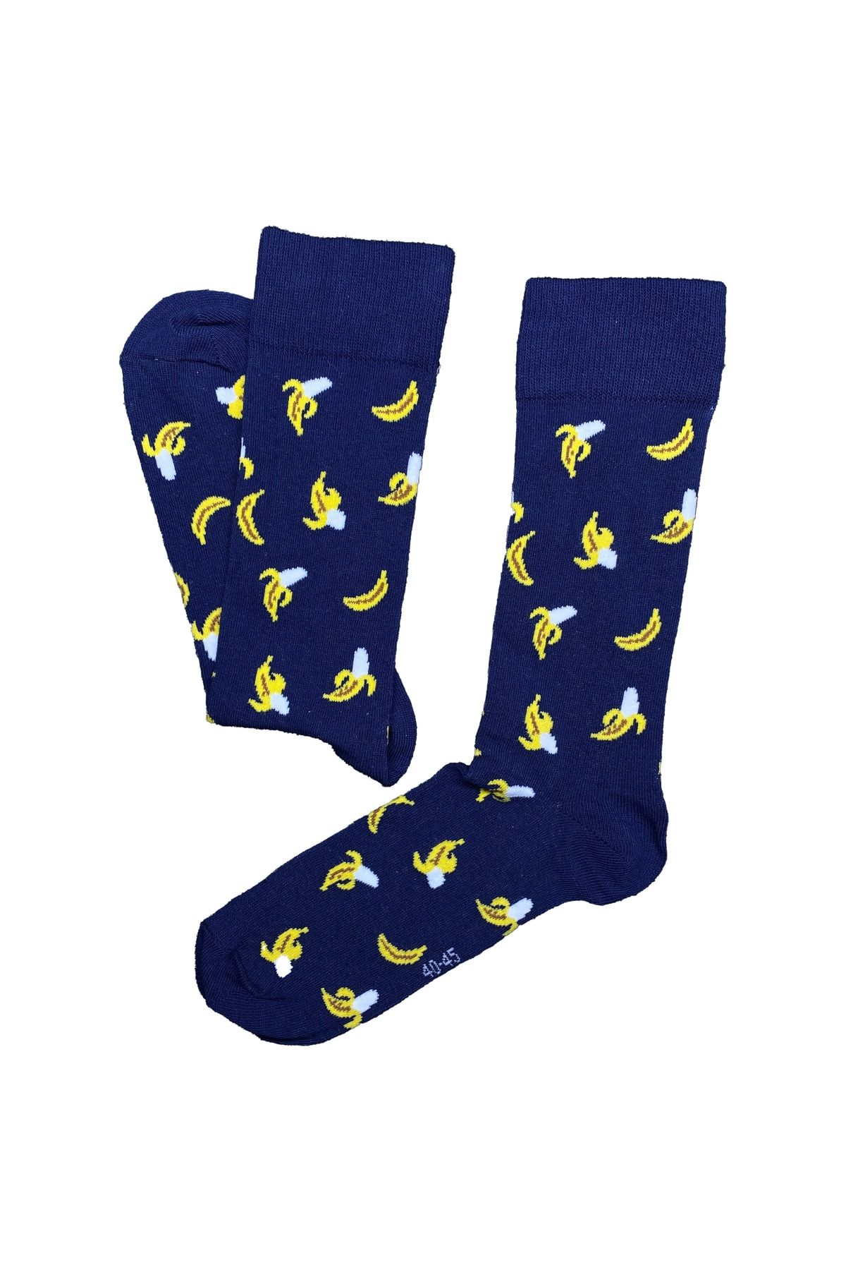 Unisocks Erkek Soket Çorap Lacivert Renk Muz Desenli Kışlık Çorap