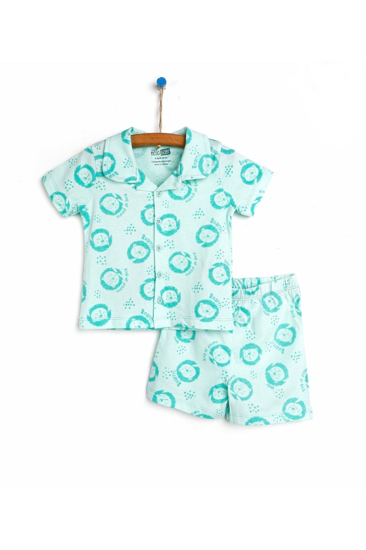 HelloBaby Basic Erkek Bebek Baharlık Kısa Kol Pijama Takımı