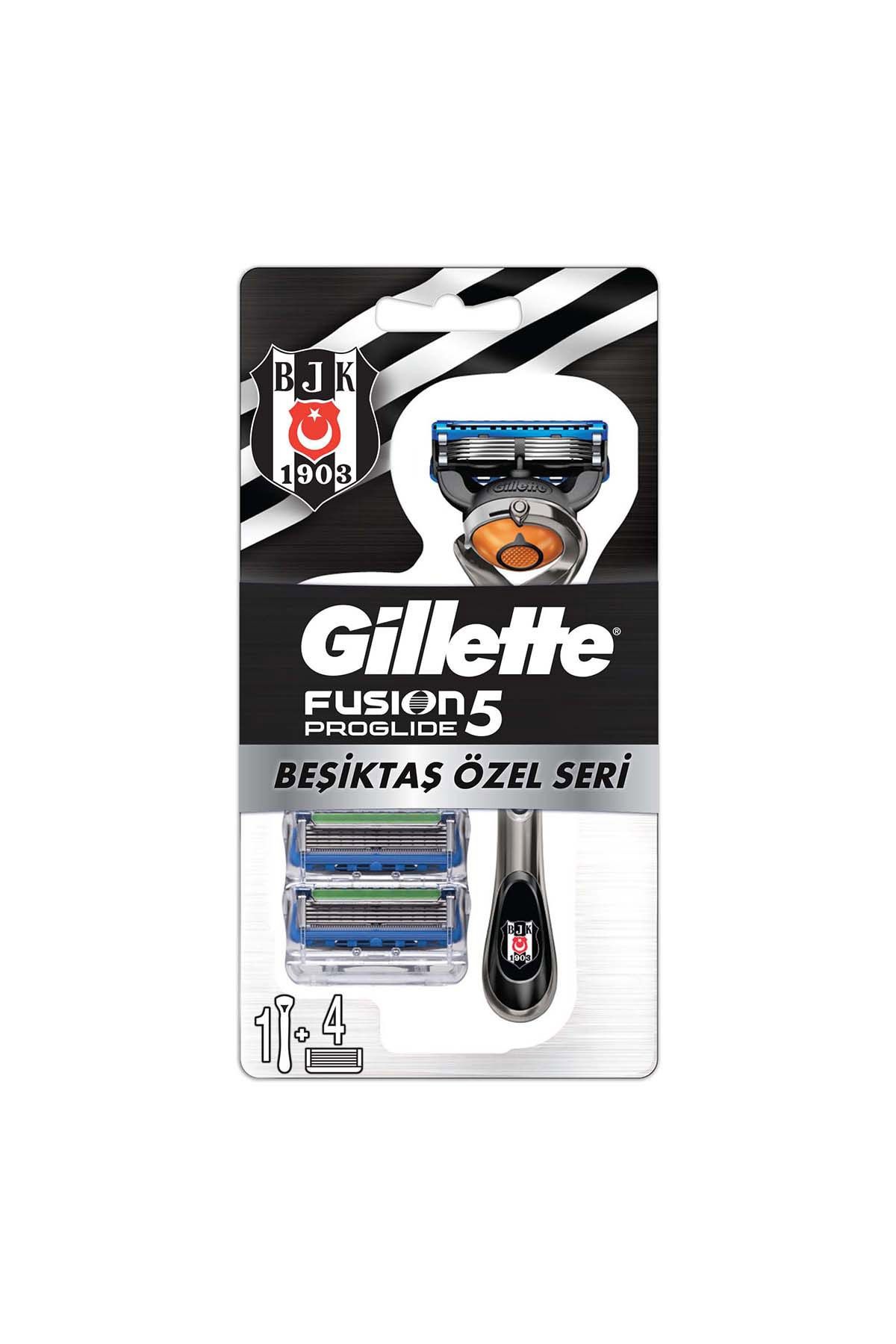 Gillette Fusion Proglide Makine + 4'lü Yedek Bıçak Beşiktaş Özel Seri