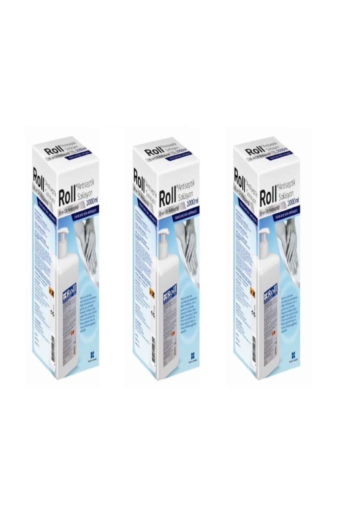 Roll Antiseptik Solüsyon El Ve Cilt Dezenfektanı 1000 ml 3 Adet