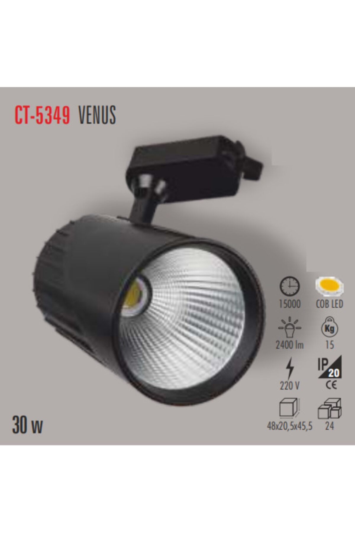 Cata Ct-5349 30w/3000k Venüs Led Armatür (ray Tip)(günışığı)