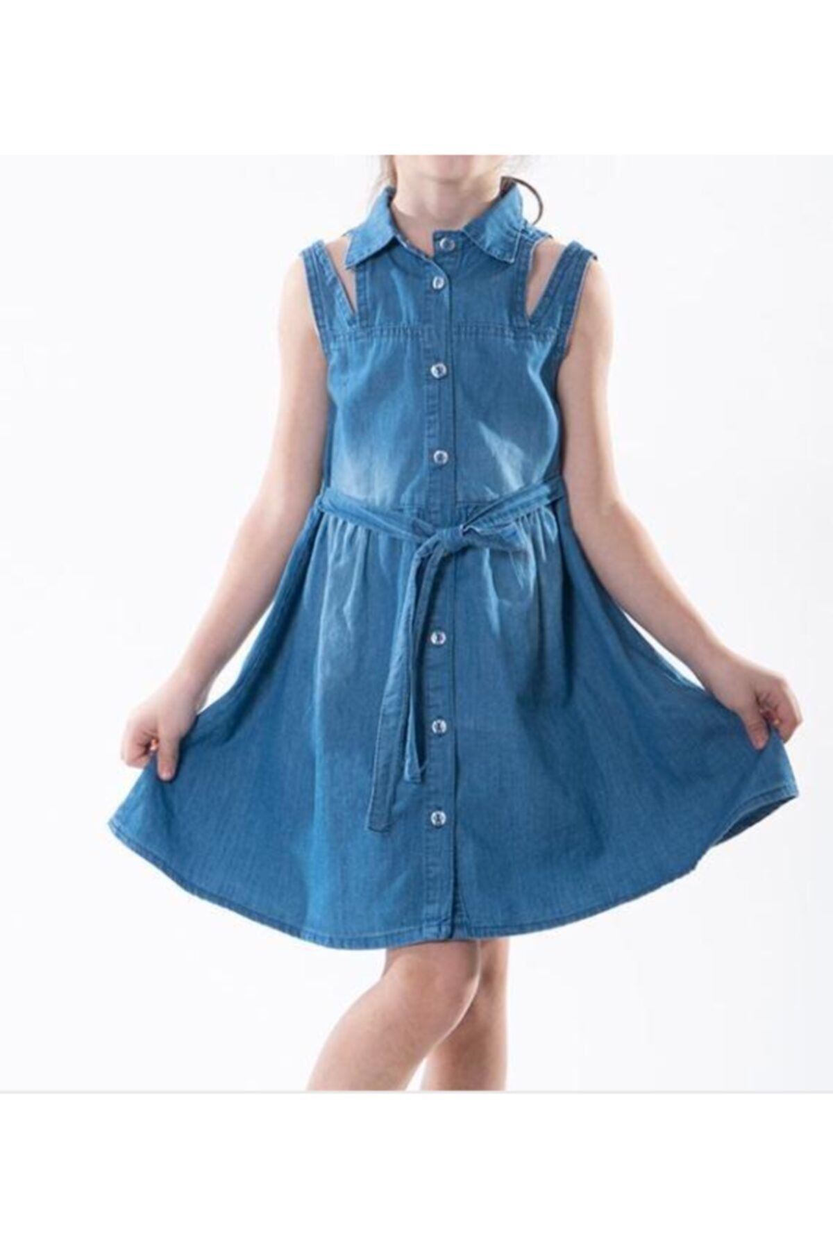Varol Kids Kız Çocuk Mavi Kot Elbise