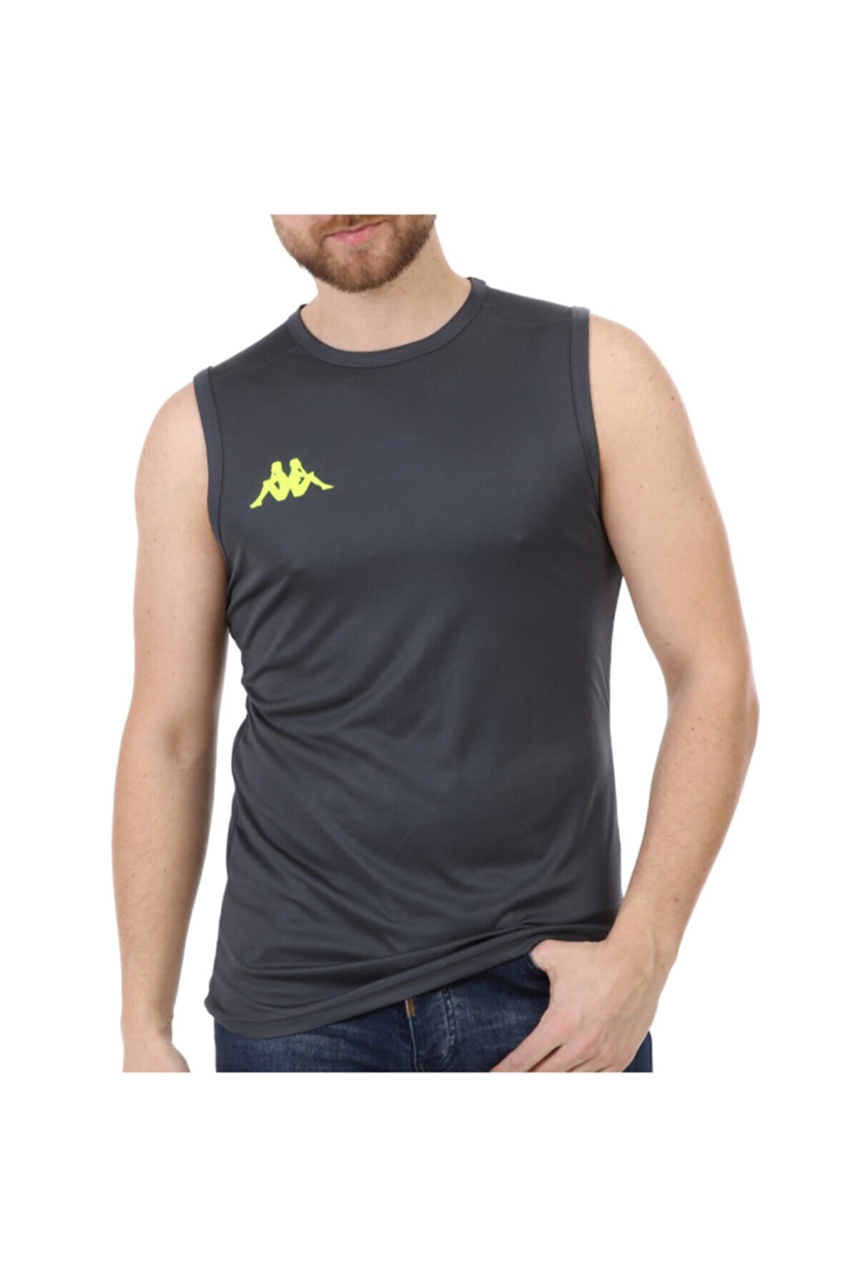 Kappa Erkek Gri Kolsuz  Spor T-Shirt