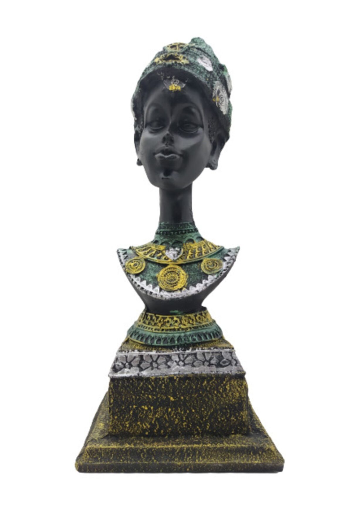 By Damla Collection Altın Renk Afrikalı Kadın Biblo M7