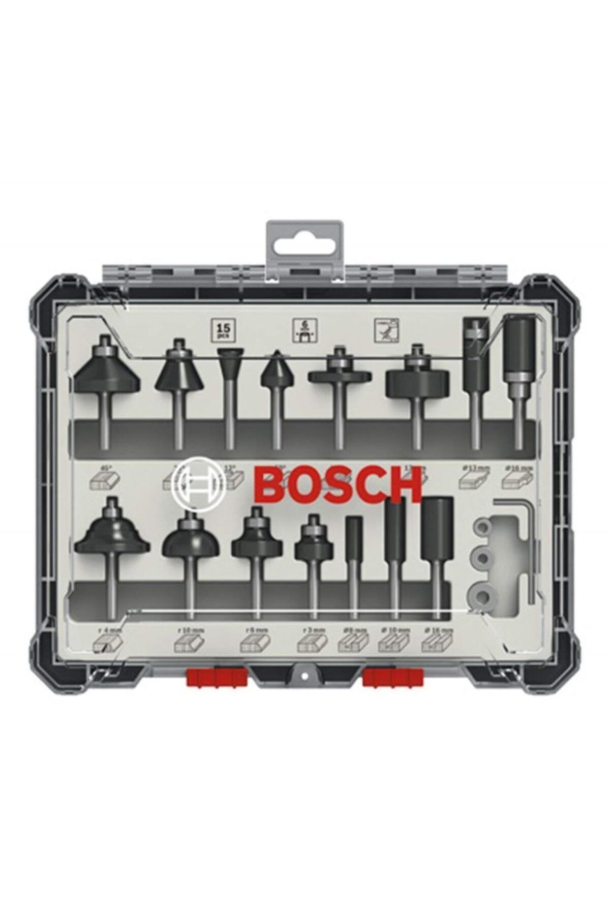 Bosch Freze Seti 15 Parça Karışık 6 Mm (pro) 2607017471