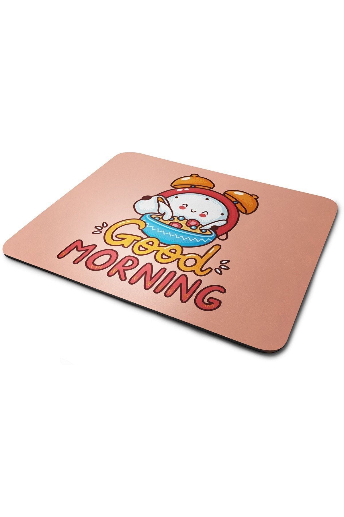 WuW Günaydın Kawaii Saat Dikdörtgen Mouse Pad