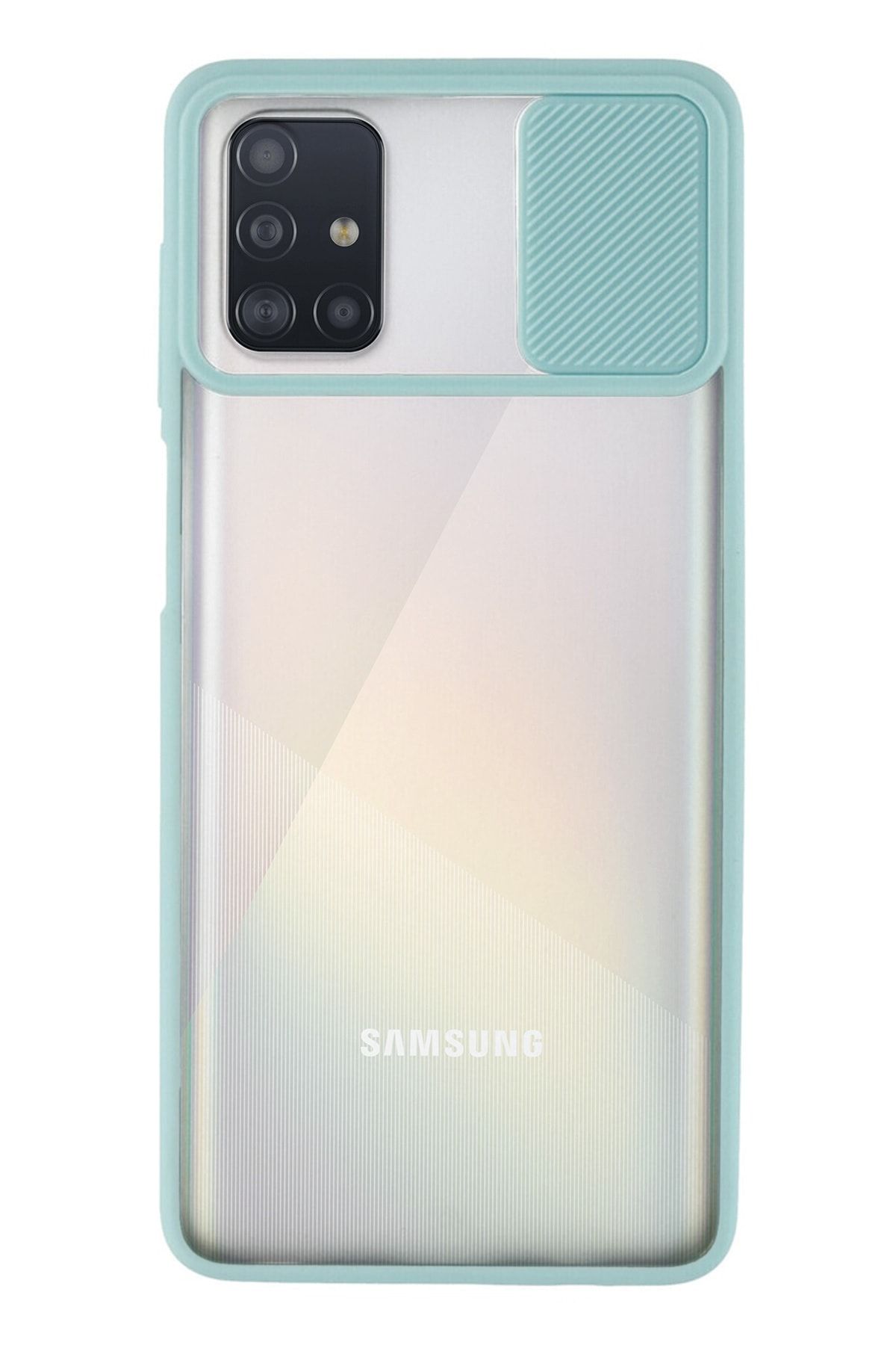 KZY İletişim Samsung Galaxy A71 Uyumlu Lensi Açılır Kapanır Kamera Korumalı Silikon Kılıf