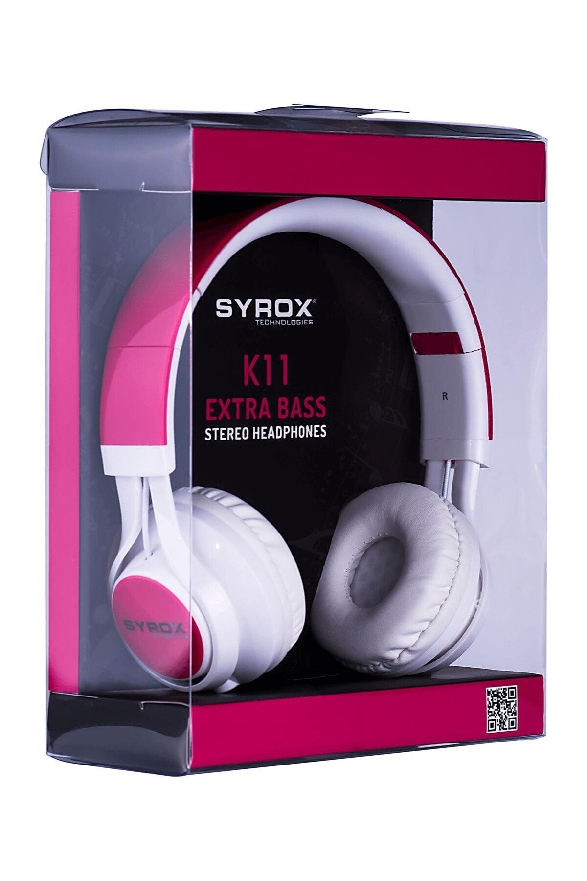 Syrox K11 Mikrofonlu Stereo Kablolu Kulak Üstü Kulaklık Pembe Renk