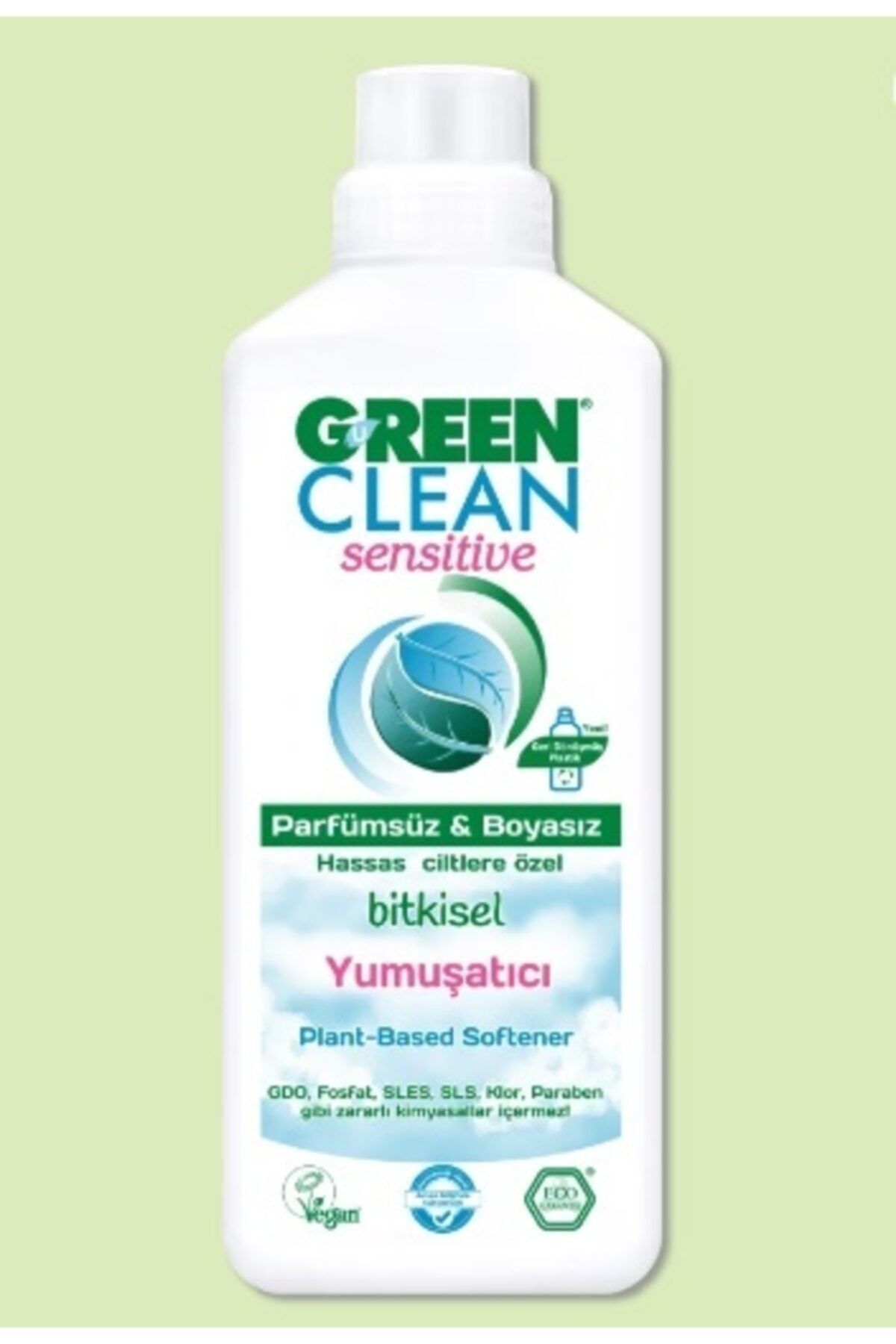 Green Clean Doğal Bitkisel Çamaşır Yumuşatıcı Sensitive Boyasız (1000 Ml) Depo-e