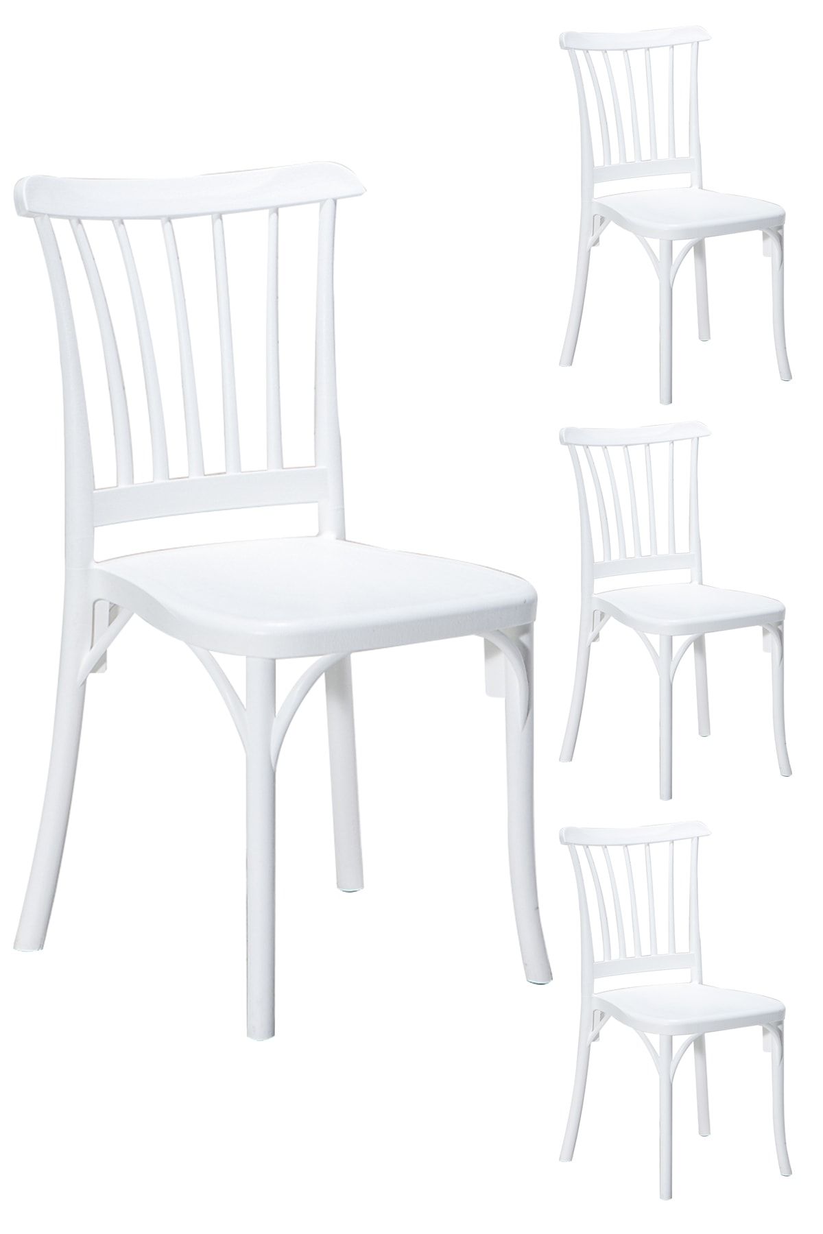 SANDALİE 4 Adet Violet Beyaz Sandalye / Balkon-bahçe-mutfak