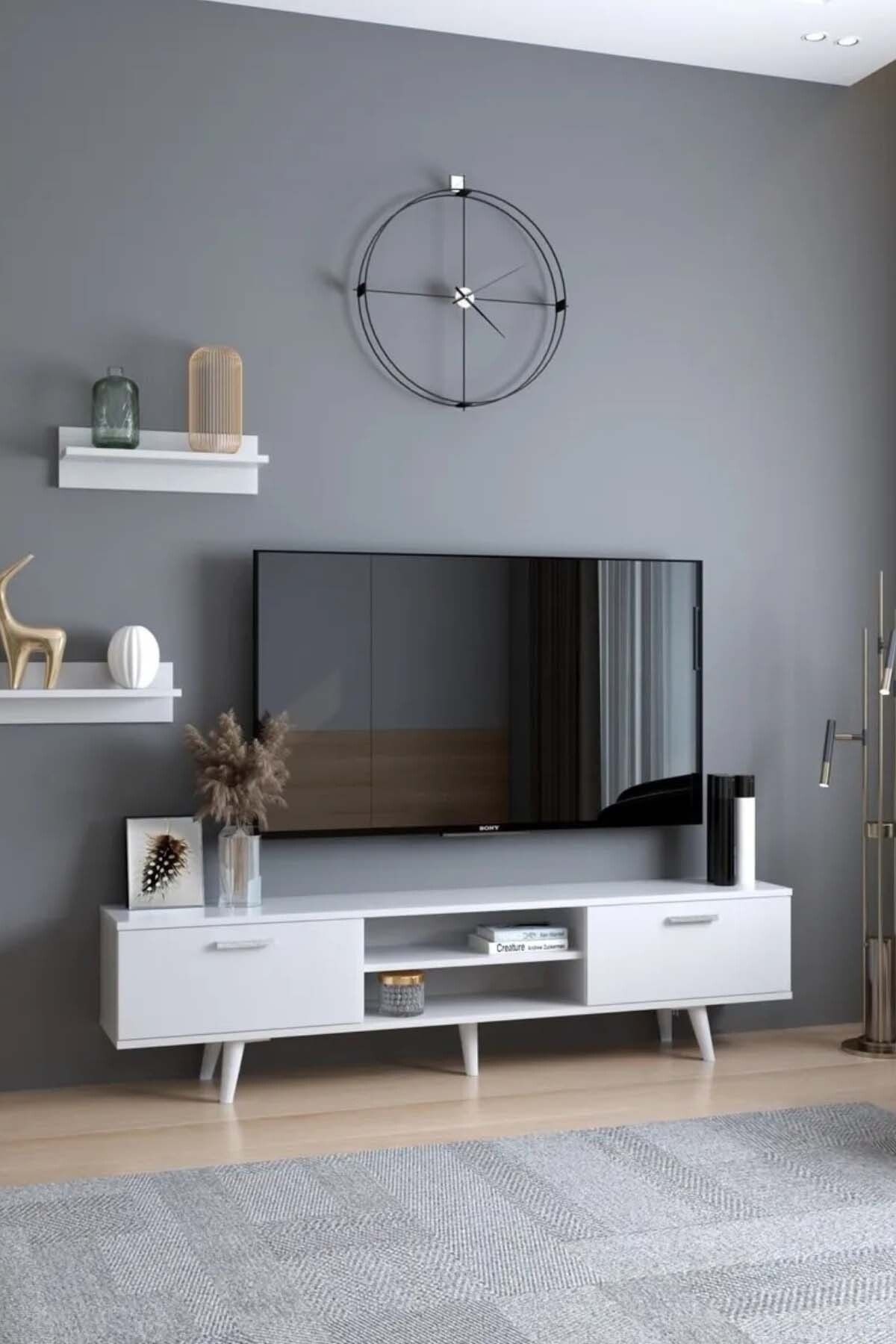 Shila Home Tv Sehpası - Tv Ünitesi 180cm Beyaz