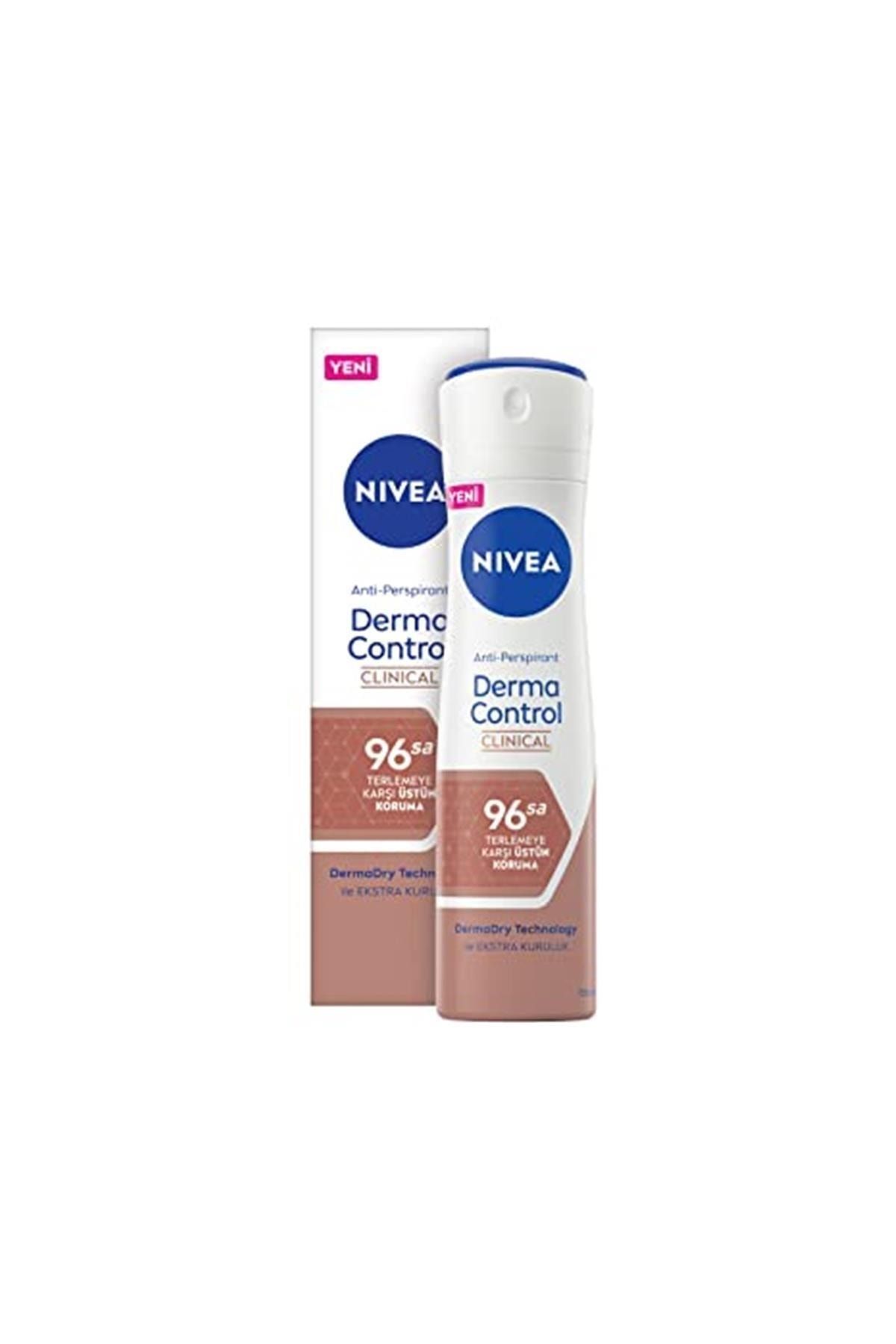 NIVEA Derma Control Clinical Kadın Sprey Deodorant 150 Ml, 96 Saat Üstün Koruma ,dermadry Technolog