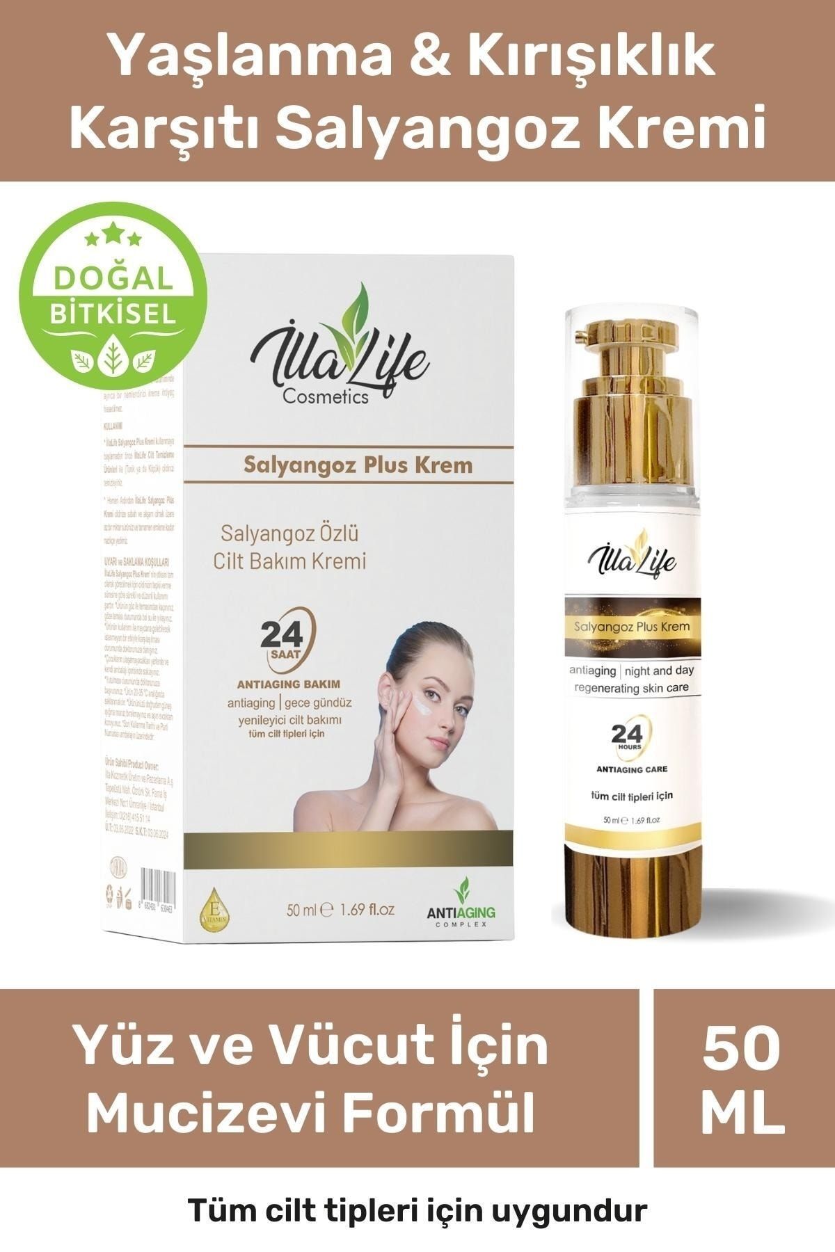 İlla Life Snail Repair Plus Anti Aging Etkili Salyangoz Özlü Yaşlanma Kırışıklık Karşıtı Bakım Kremi 50 ml