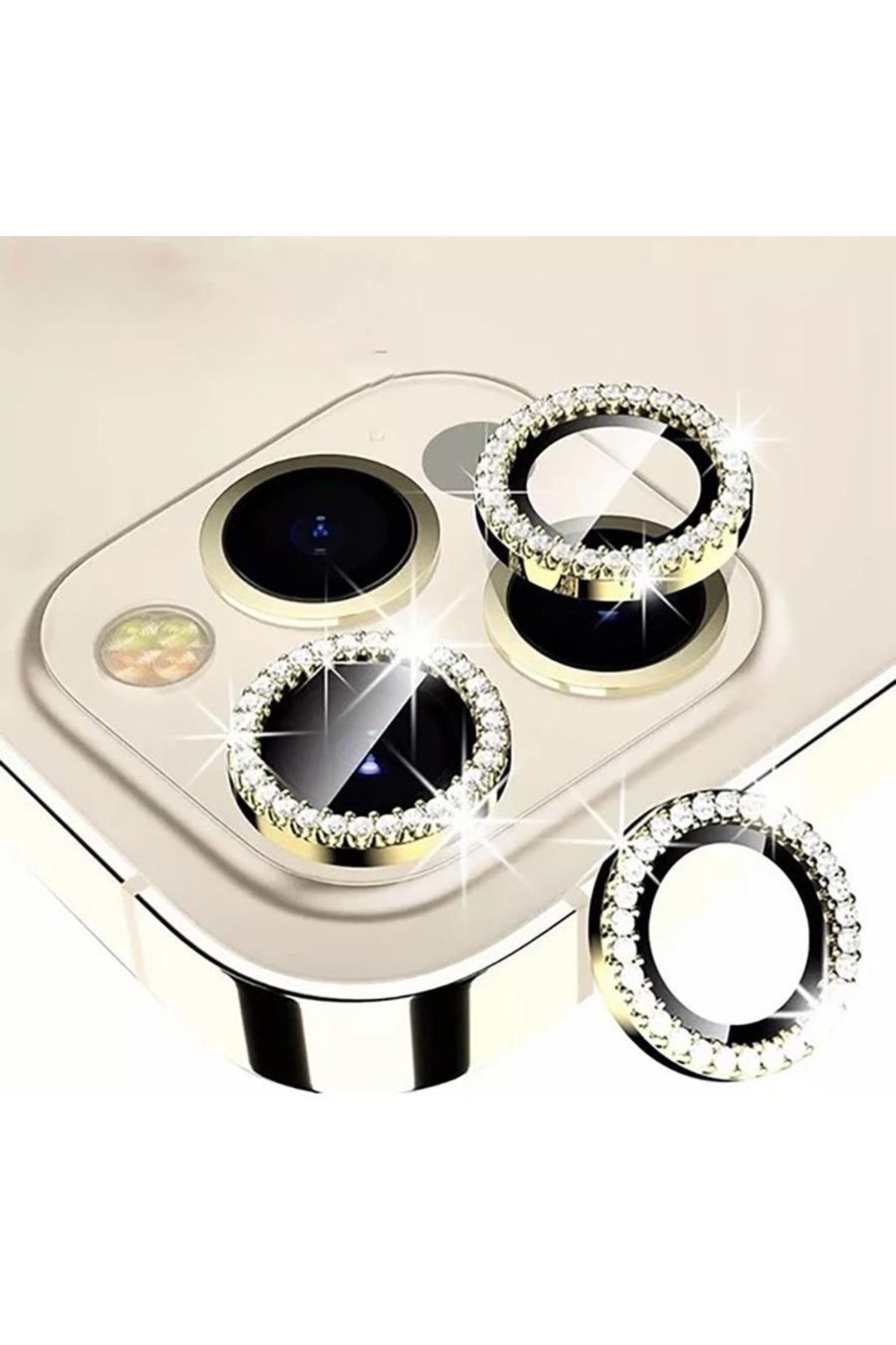 DubiCase Iphone 11/12/13/14 Uyumlu Swarovski Taşlı Kamera Lensi Galvanik Yüksek Çözünürlüklü Koruma Camı