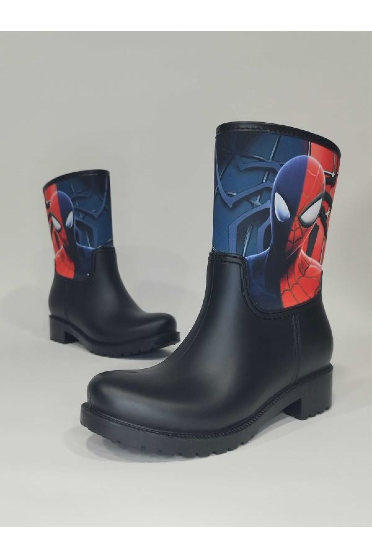 Sea&Blue Spiderman 2 Baskılı Su Geçirmeyen Erkek Yağmur Çizmesi