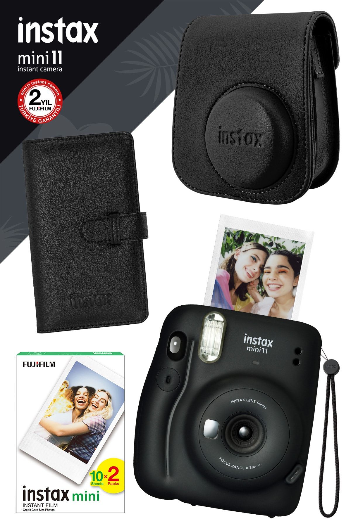 Fujifilm Instax Mini 11 Siyah Fotoğraf Makinesi Ve Hediye Seti 1