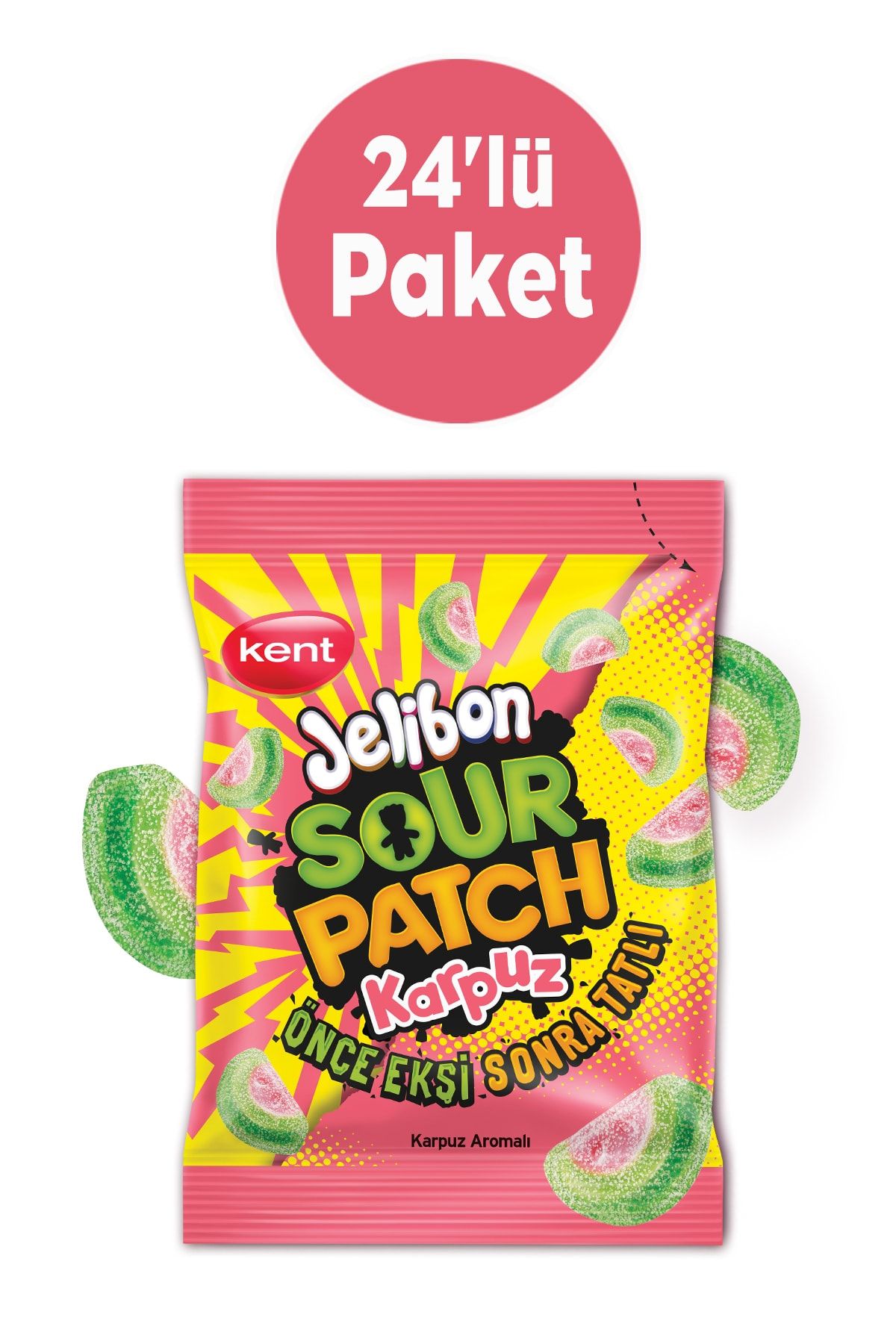 Jelibon Sour Patch Karpuz Aromalı Şekerleme 80 Gr - 24'lü Paket