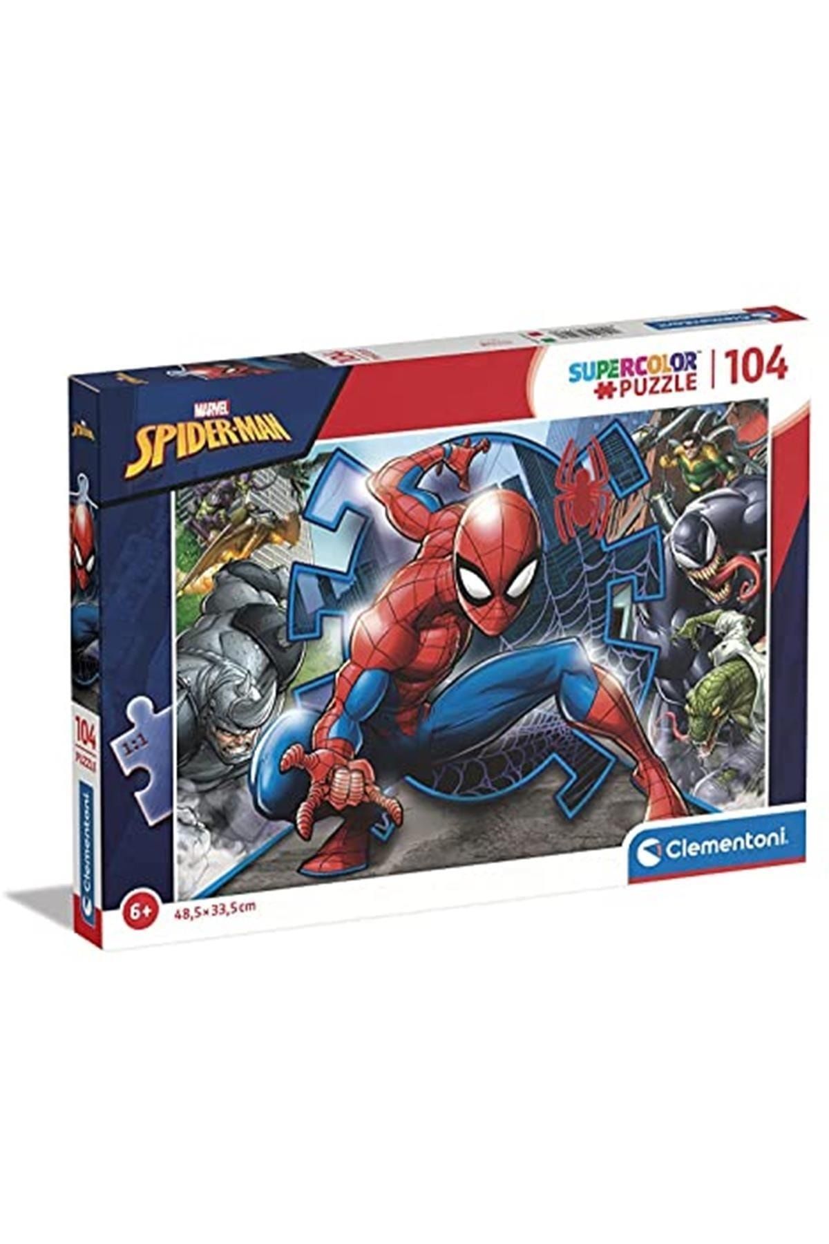 Clementoni 27116 Supercolor Puzzle Marvel Spiderman, 104 Parça