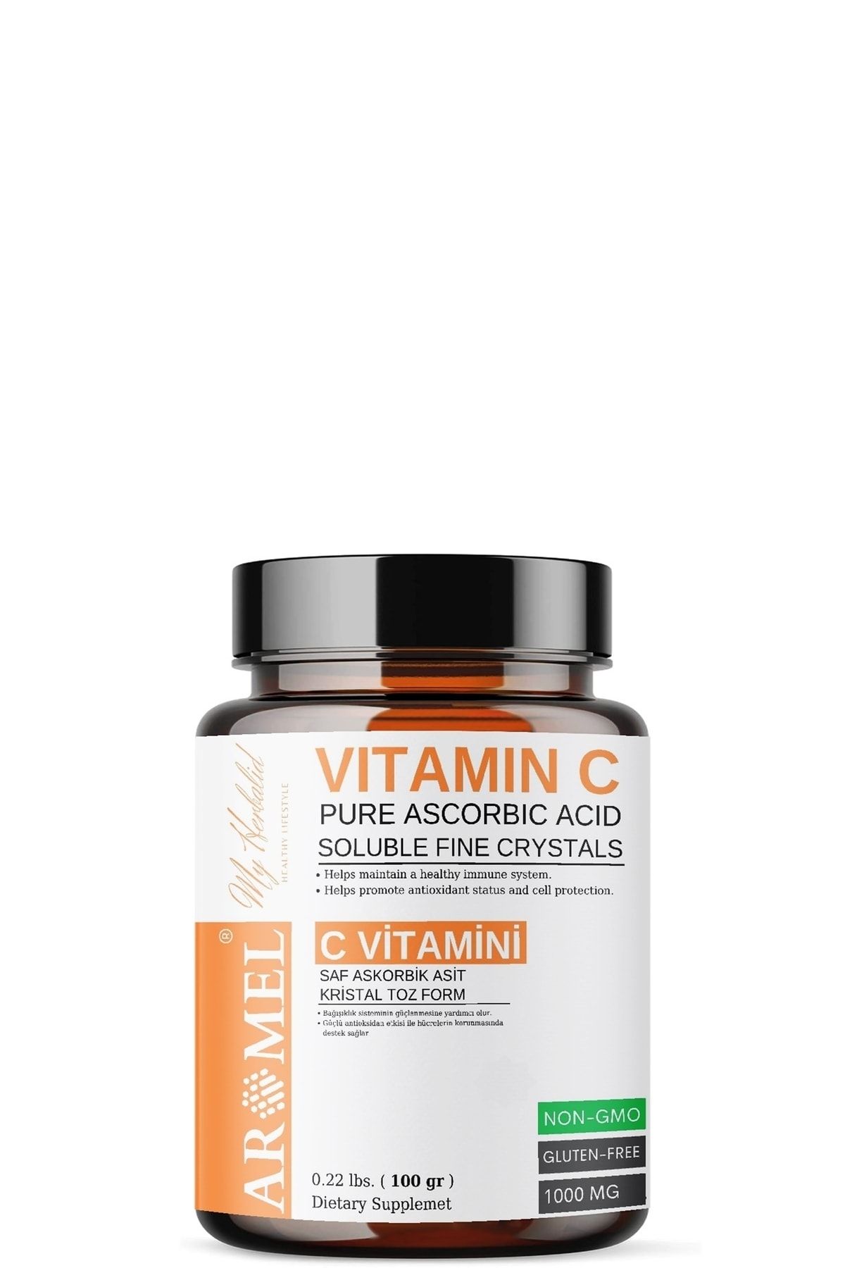 Aromel C Vitamini 100 gr | Askorbik Asit | Avrupa,ekstra Saf | Yenilebilir Toz Form