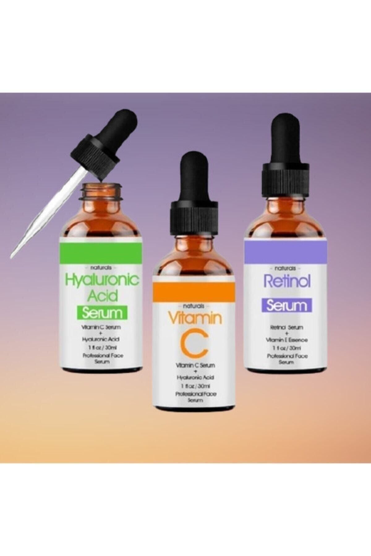 Natural Hyaluronic Acid Retinol Vitamin C Cilt Serum Set