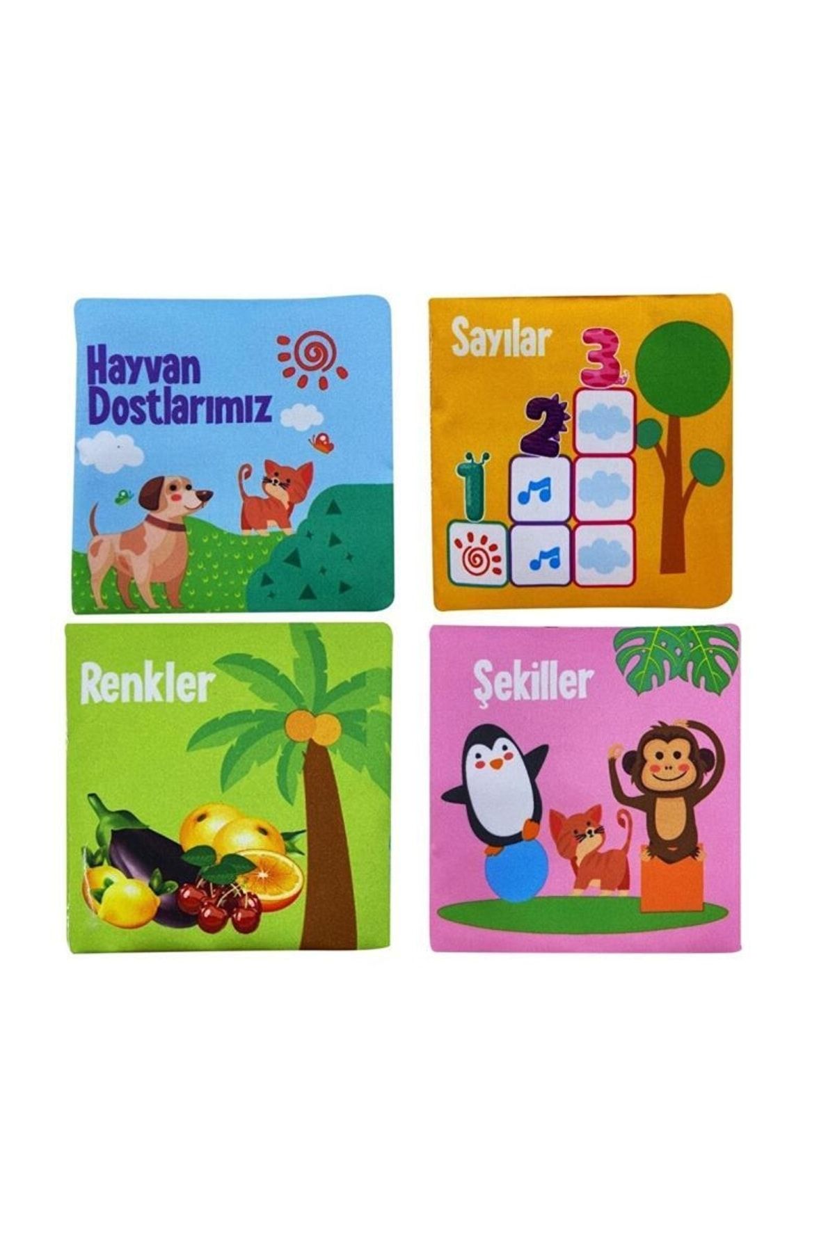 Birlik Oyuncak Bebeğimin Ilk Kitap Seti Hışırtılı Bez Kitap 4 Çeşit