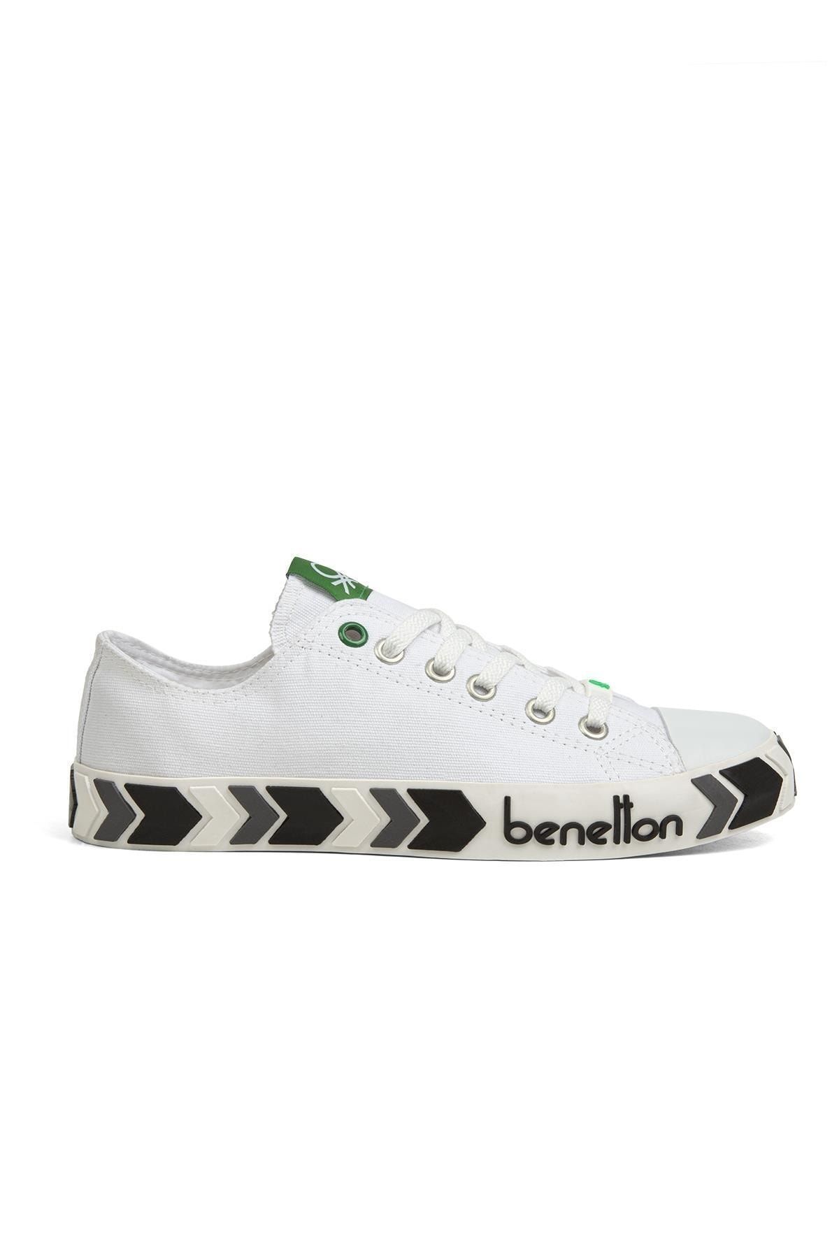 Benetton ® | Bn-30622-3374 Beyaz Siyah - Erkek Spor Ayakkabı