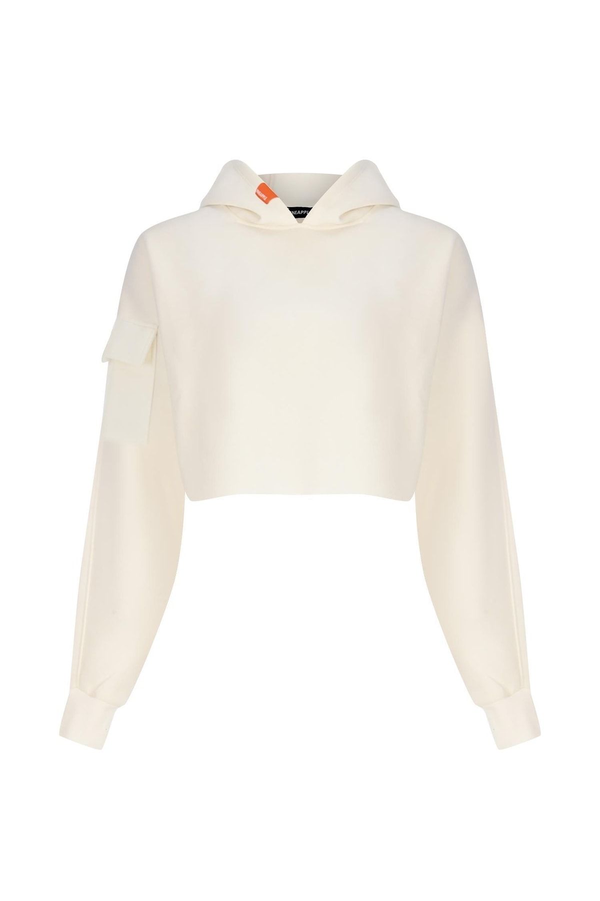 Fineapple Beyaz Balon Kollu Crop Sweatshirt