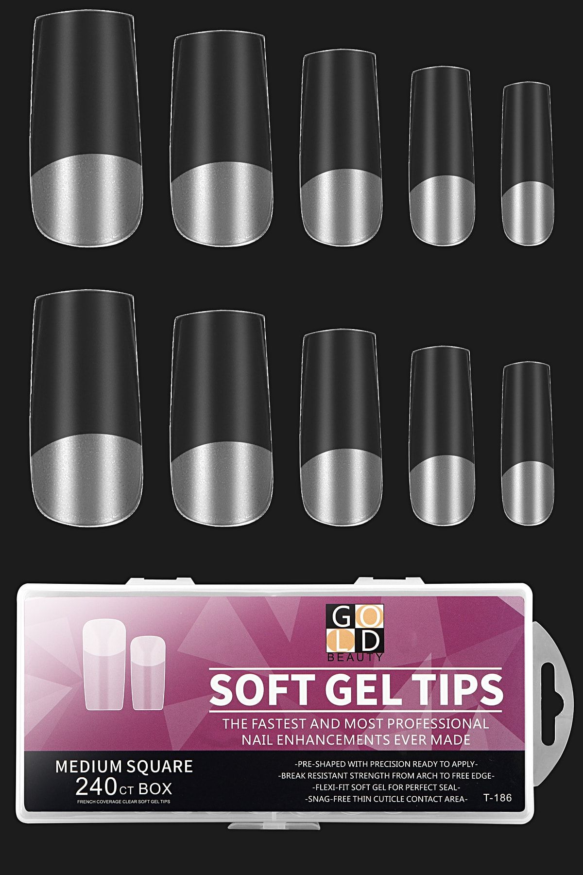 Gold Beauty 240'lı Soft Jel Tips & Yeni Nesil Kullanımı Kolay Yumuşak Jel Tips