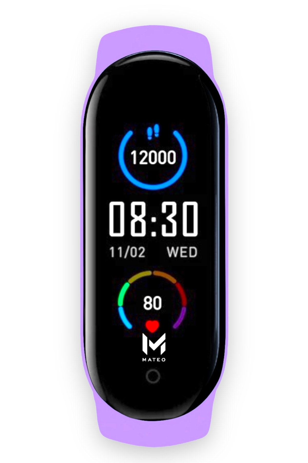 MATEO M5 Lila Akıllı Bileklik Renkli Ekran(2022versiyon)ios Ve Android Uyumlu,ekran Teması Değiştirme