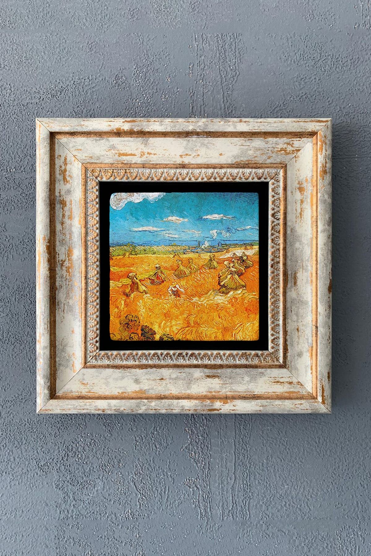 Oscar Stone Decor Çerçeveli Taş Tablo 20x20 Cm Wall Decor Van Gogh Eserleri